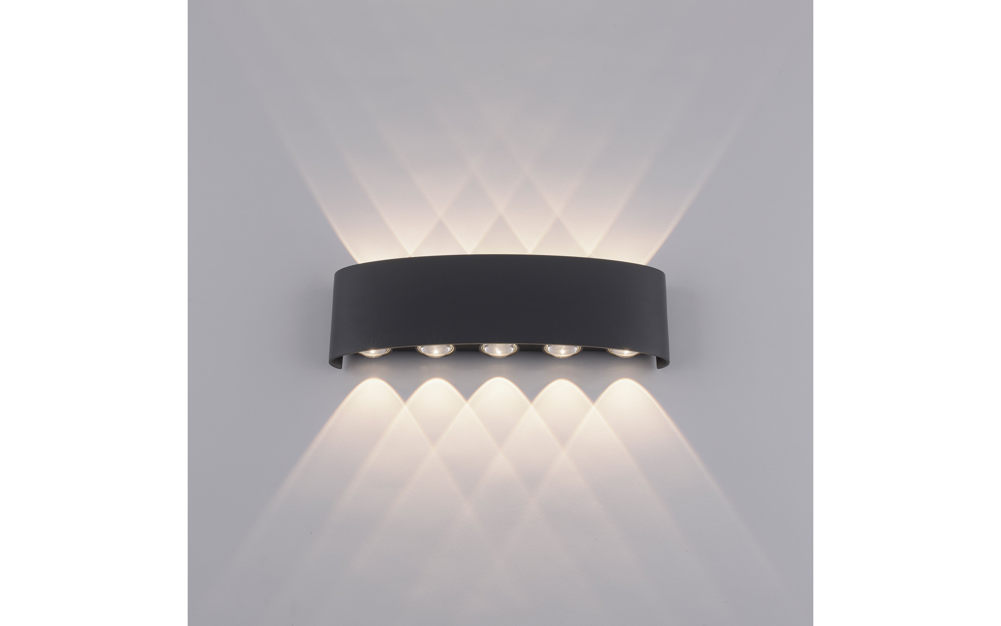 LED-Wandleuchte Carlo, anthrazit, 10-flammig, 27 cm