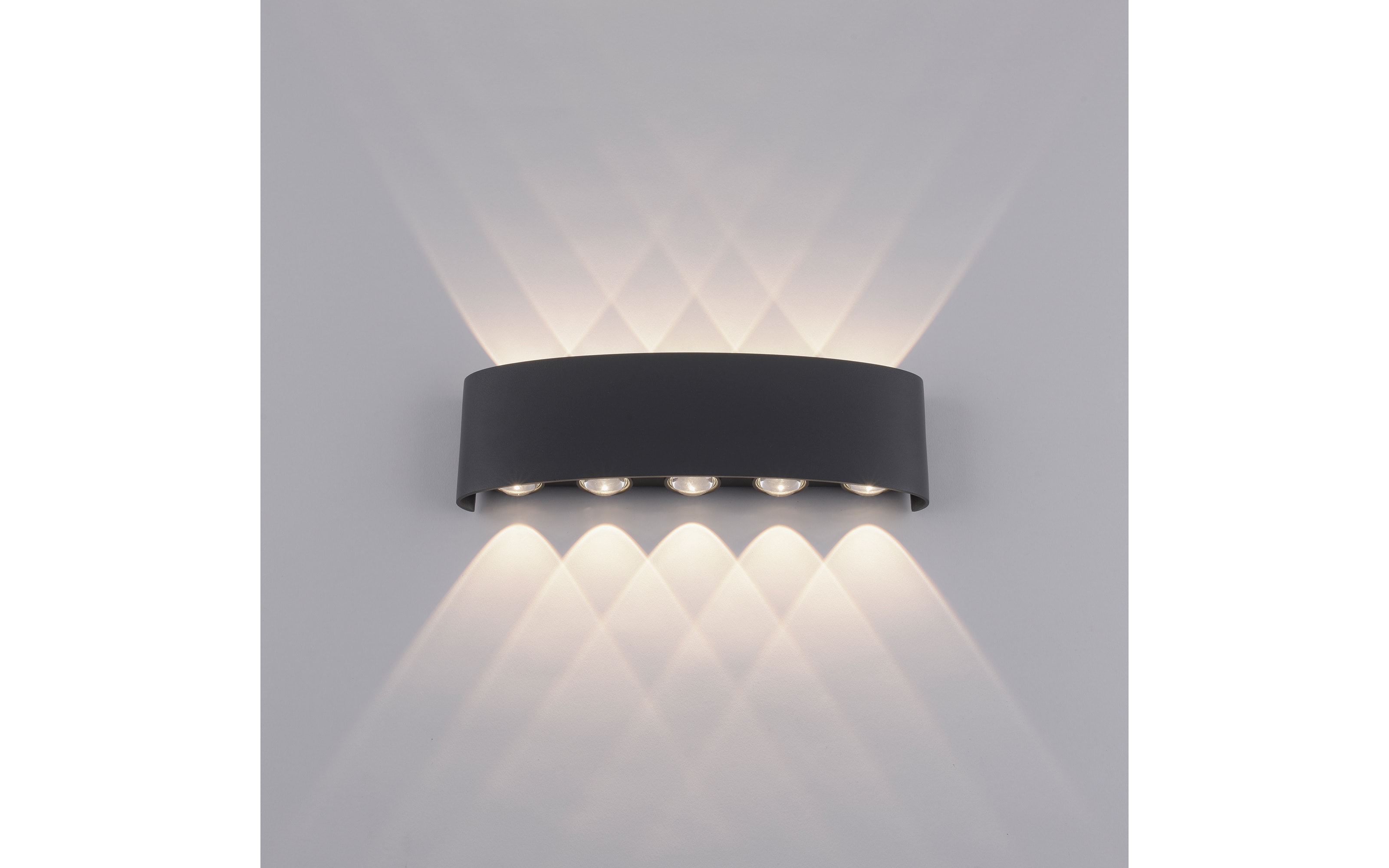 LED-Wandleuchte Carlo, anthrazit, 10-flammig, 27 cm