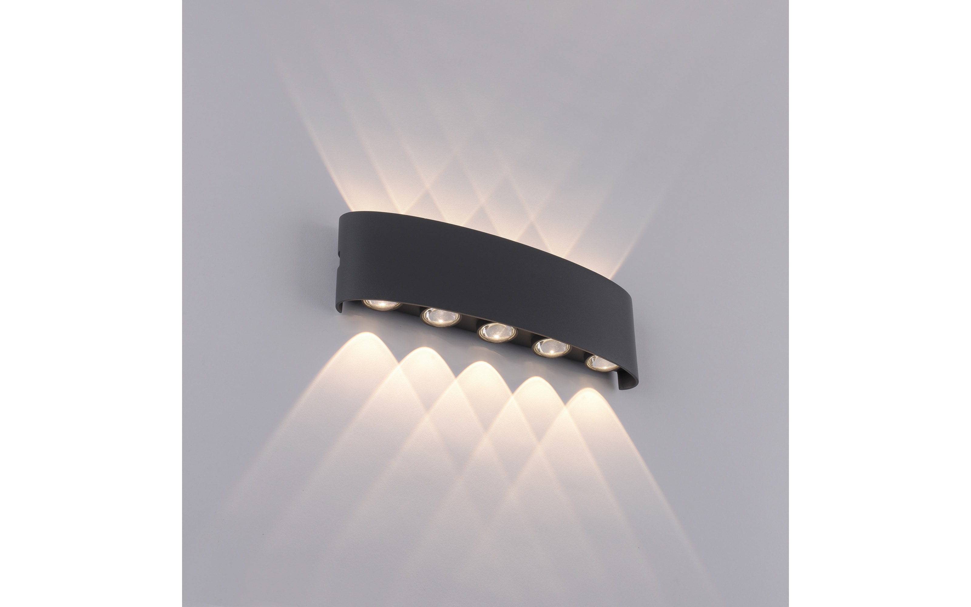 LED-Wandleuchte Carlo, anthrazit, 10-flammig, 27 cm