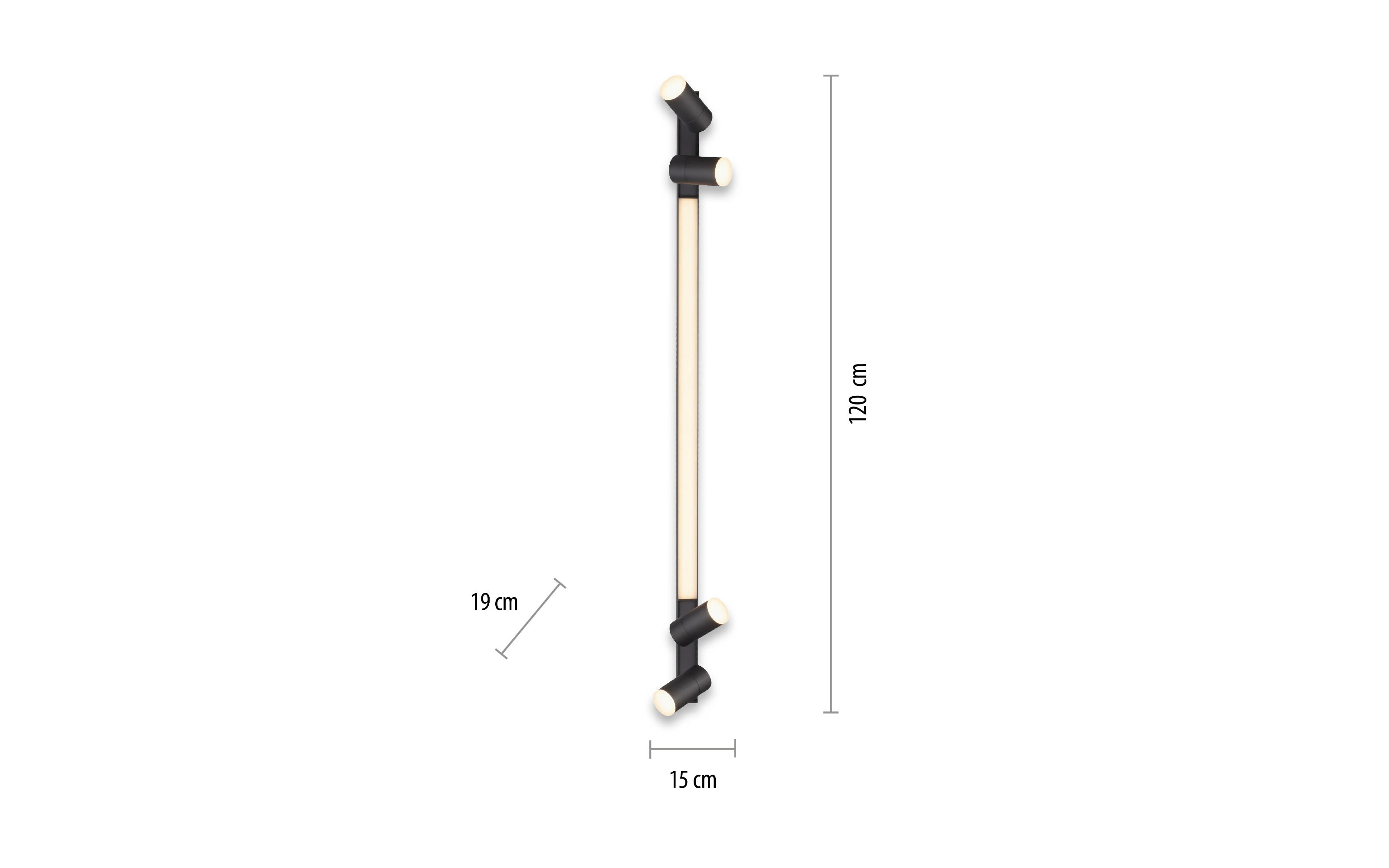 LED-Deckenleuchte Pure-Lines, anthrazit, 120 cm