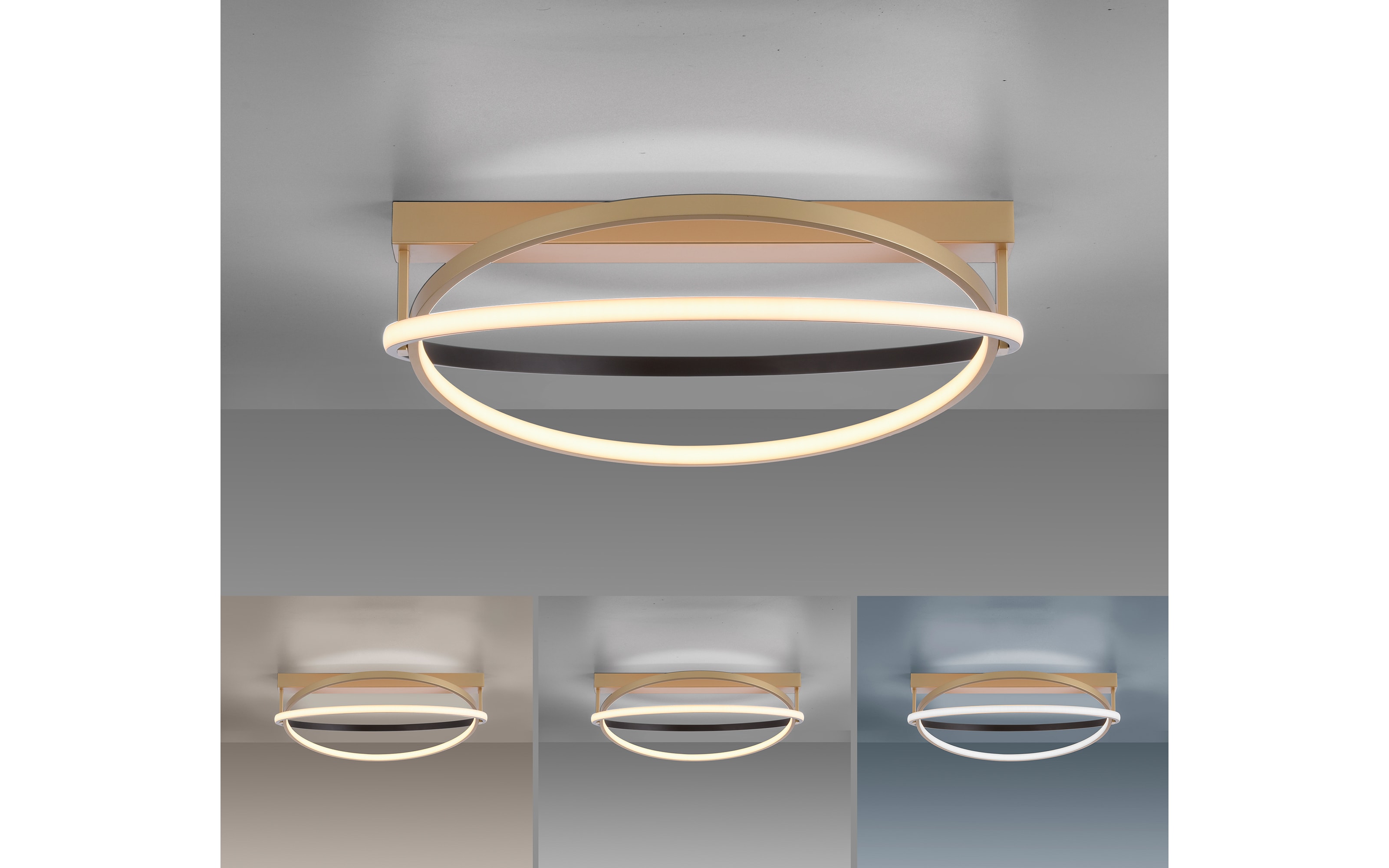 LED-Deckenleuchte Q-Beluga, messing, 59,5 cm