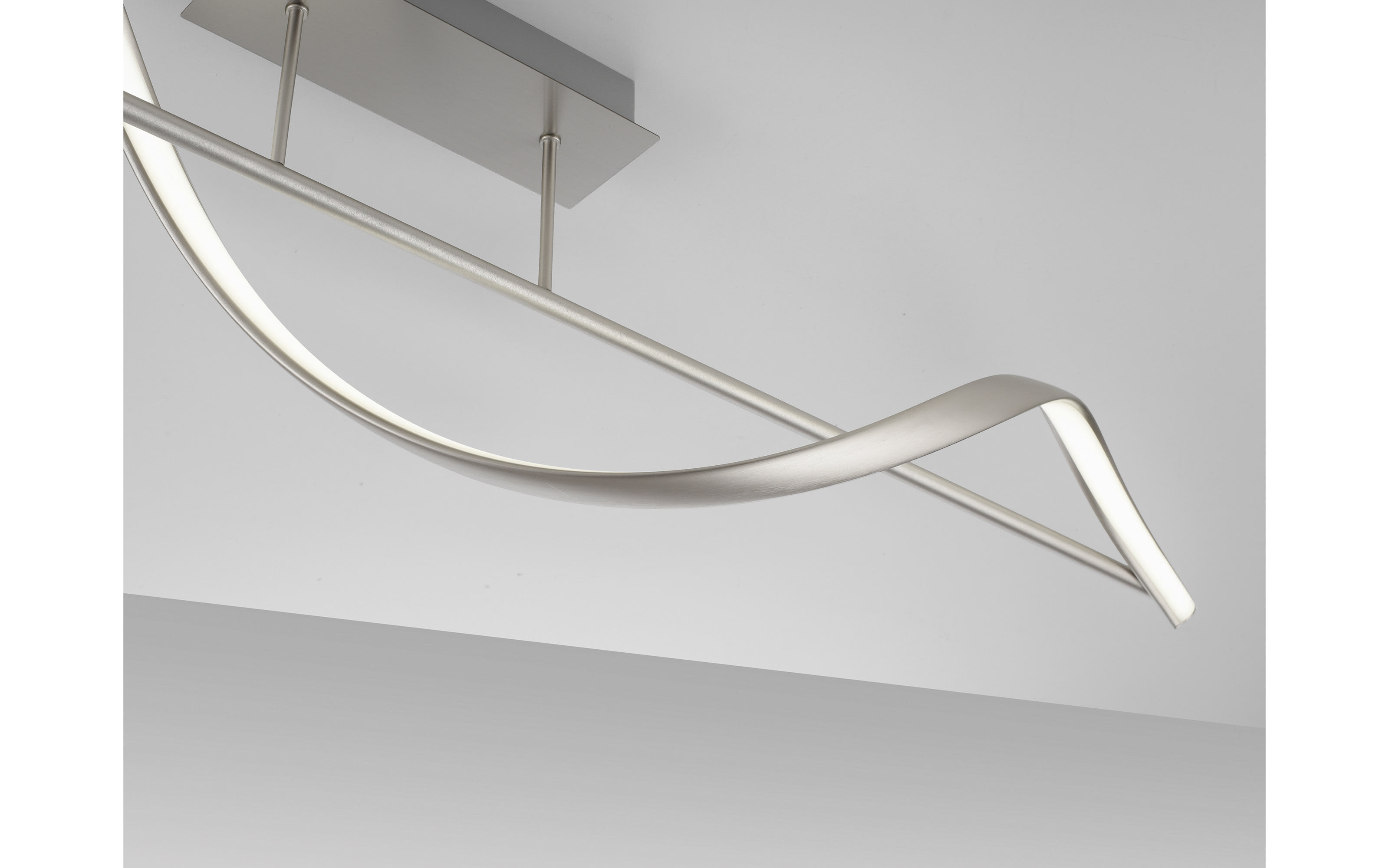 LED-Deckenleuchte Q-Swing, Stahlfarbig, 121 cm