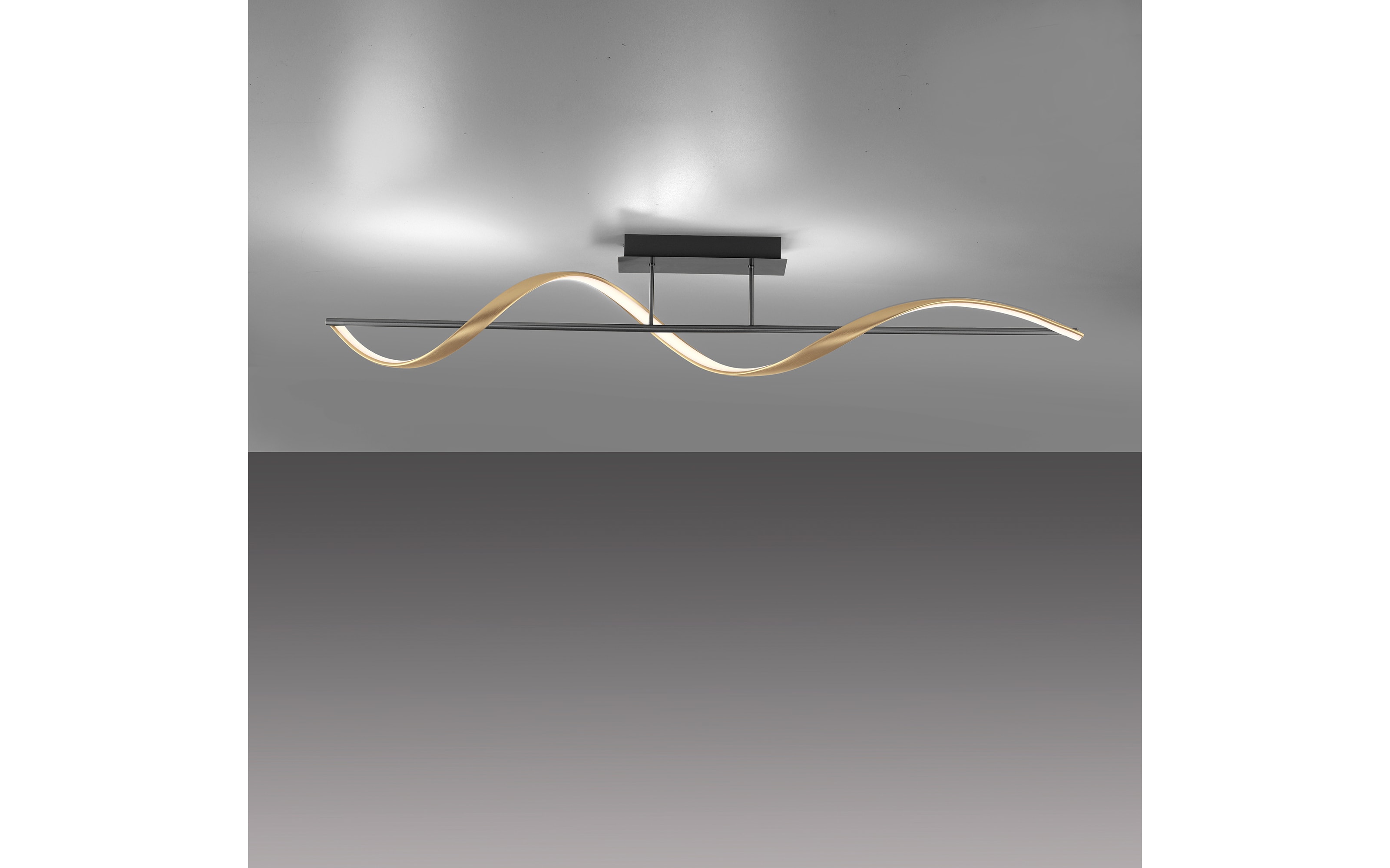 LED-Deckenleuchte Q-Swing, Messing, 121 cm