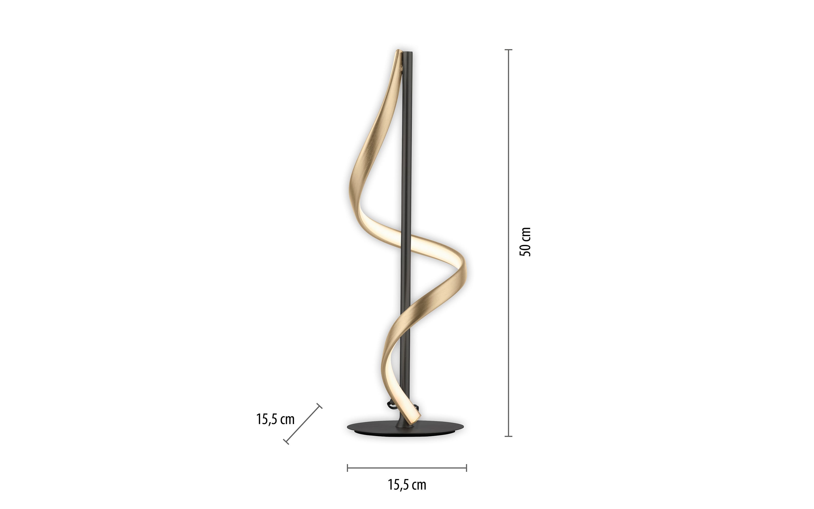 LED-Tischleuchte Q-Swing, Messing, 50 cm