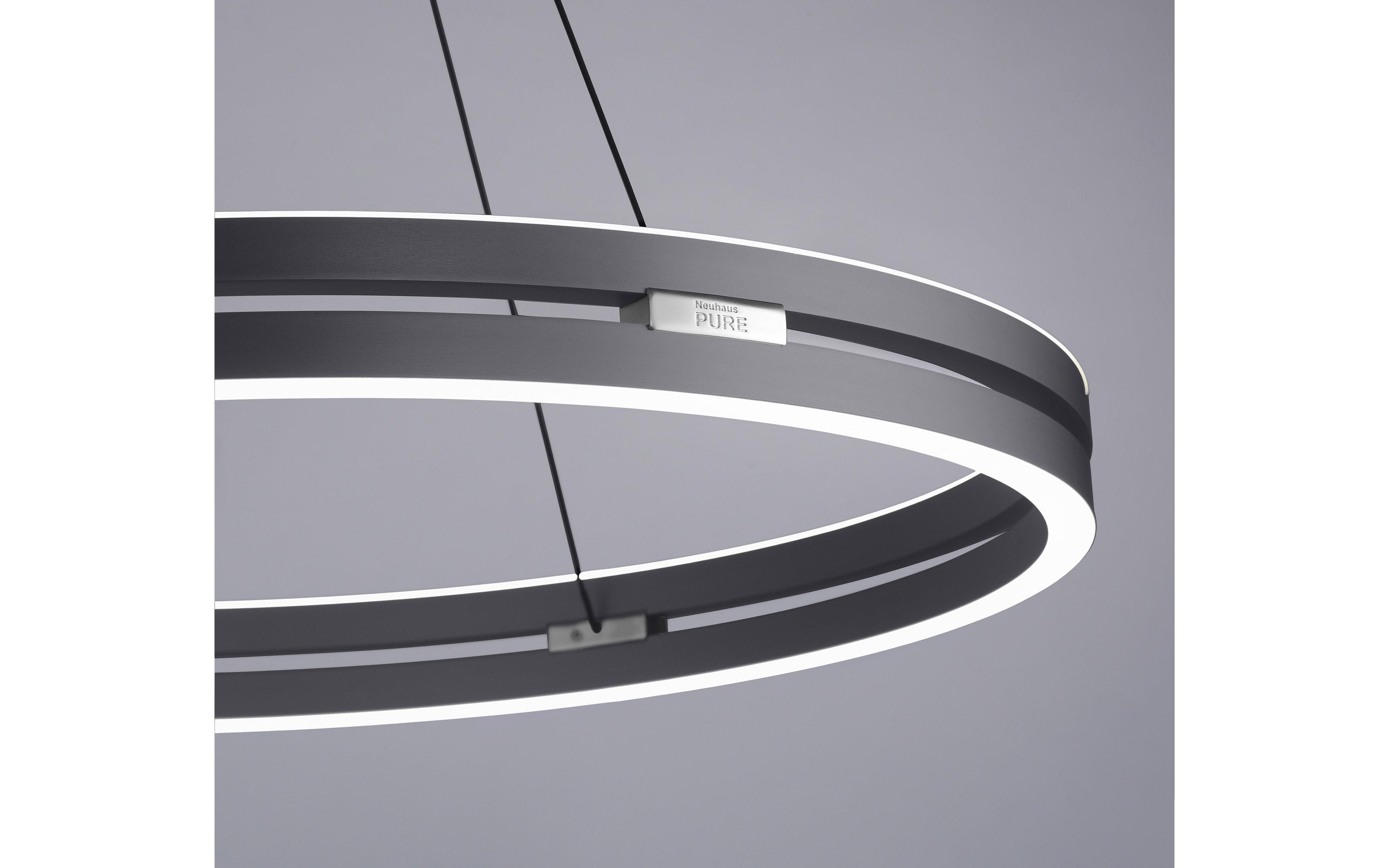 LED-Pendelleuchte Pure E-Clipse, grau, 240 cm