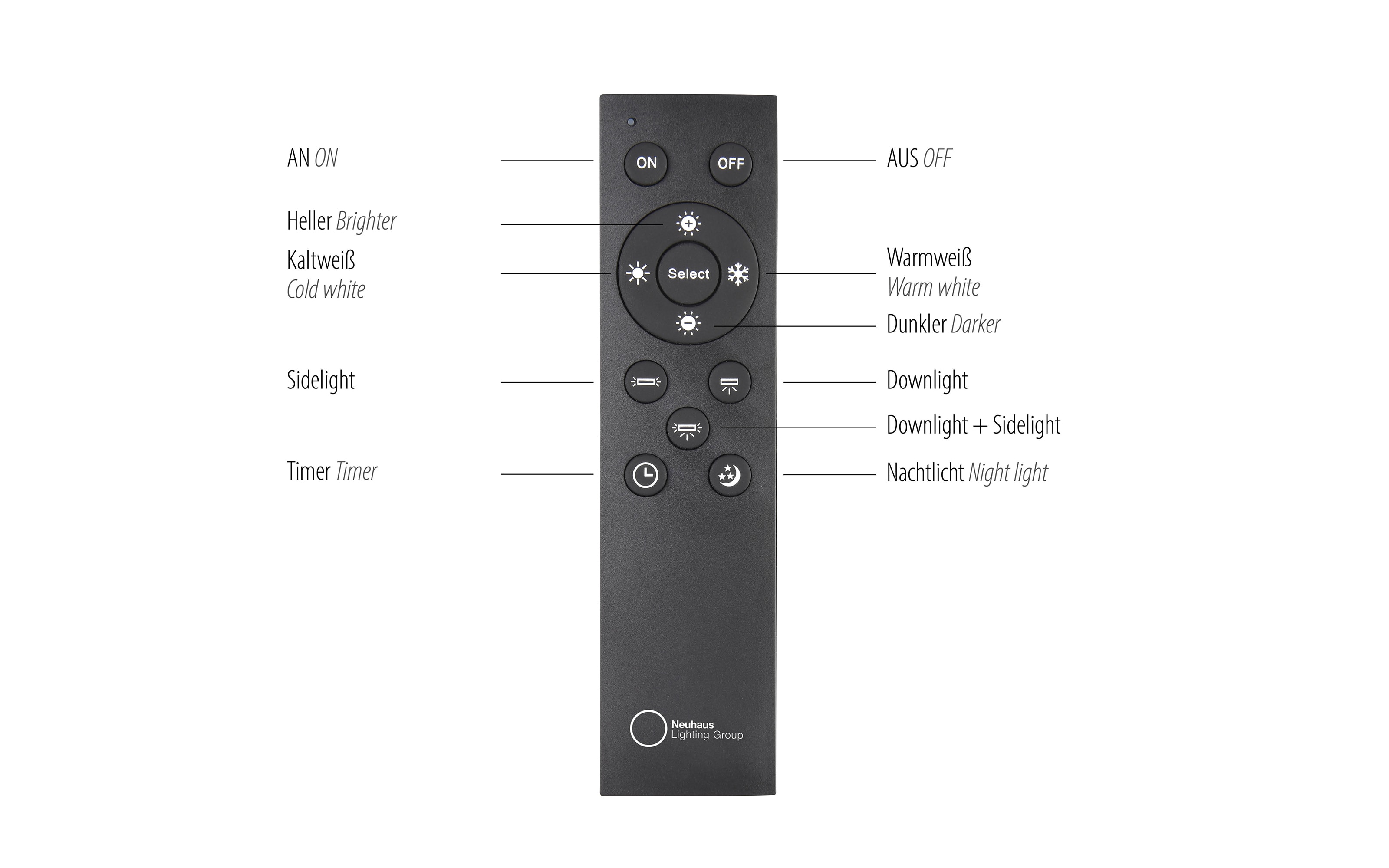 LED-Deckenleuchte Mondo Famera, holz/schwarz, inkl. CCT und Fernbedienung