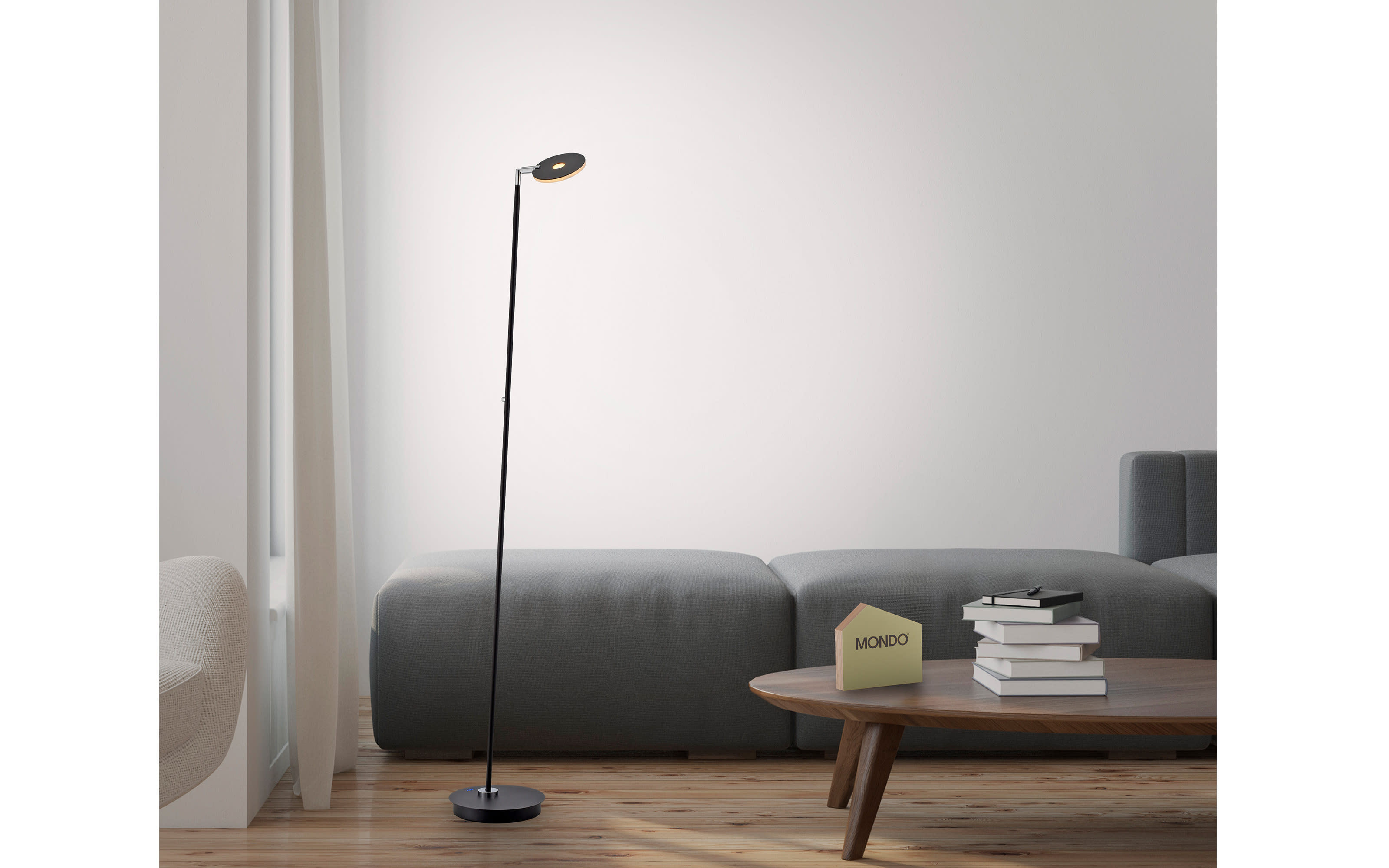 Akku-LED-Standleuchte Mondo Lumana, anthrazit, inkl. CCT und Memoryfunktion