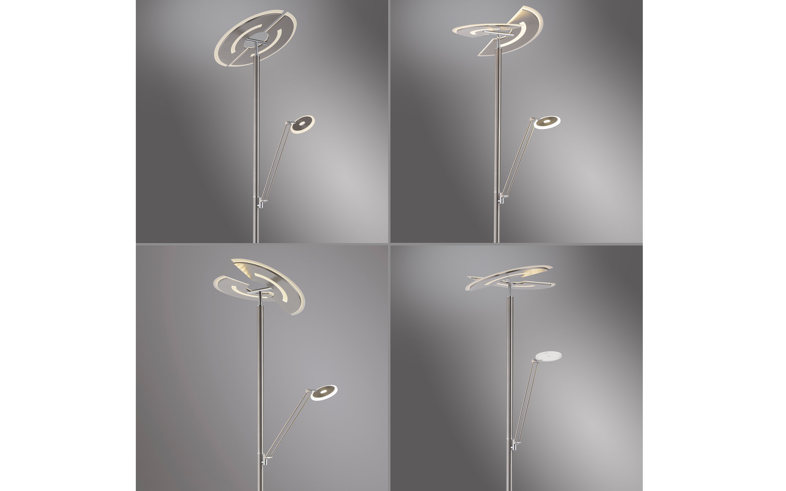 LED-Standleuchte Mondo Rimo, stahl, inkl. CCT und Memoryfunktion