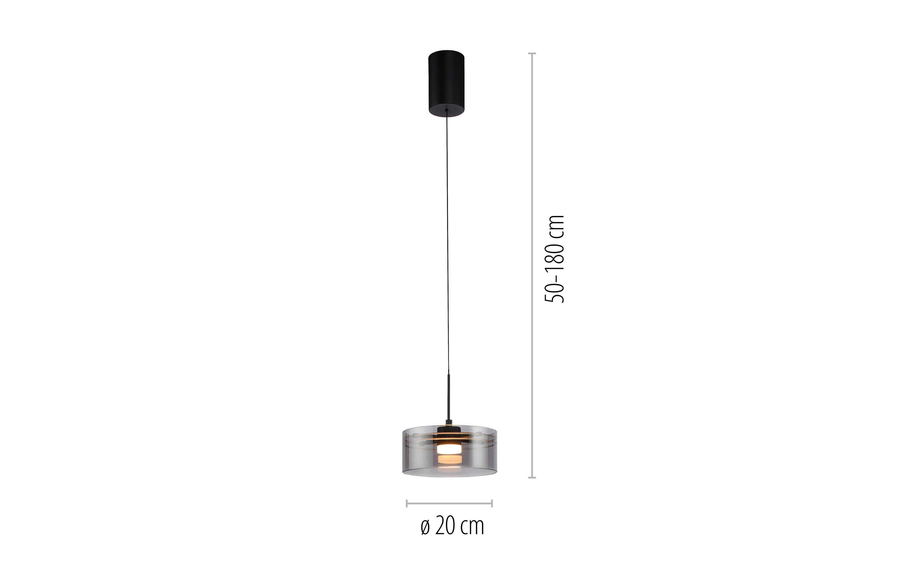 LED-Pendelleuchte Mondo Karena, schwarz, 1-flammig, inkl. Memoryfunktion