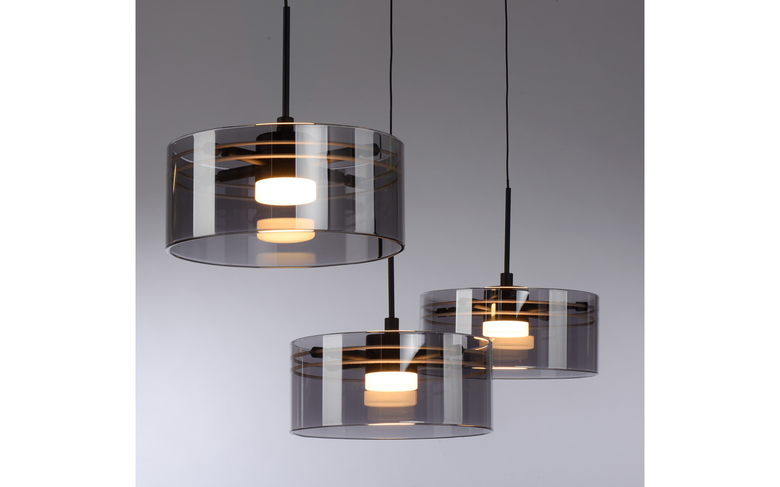 LED-Pendelleuchte Mondo Karena, schwarz, 3-flammig, inkl. Memoryfunktion