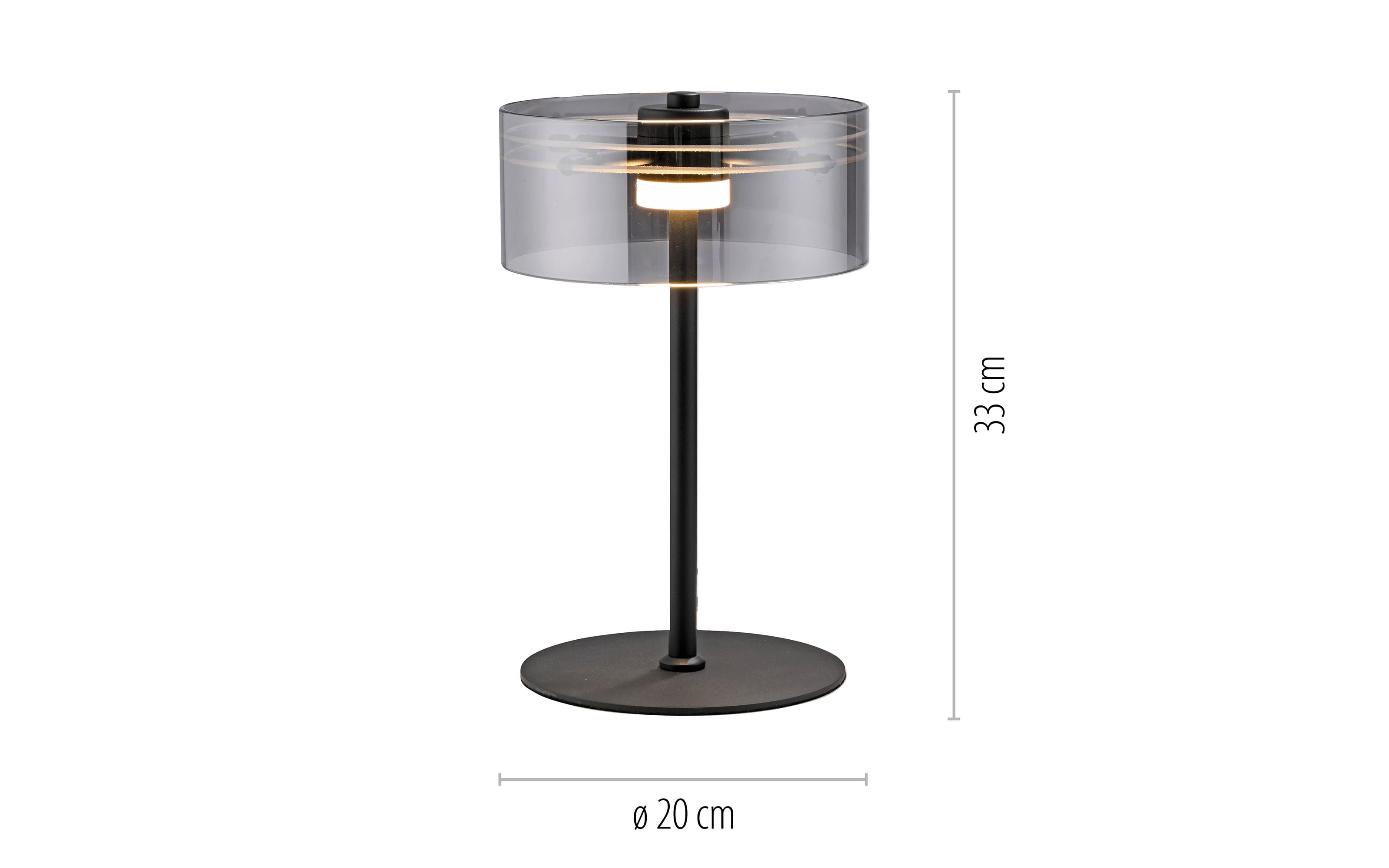 LED-Tischleuchte Mondo Karena, schwarz, inkl. Dimmfunktion
