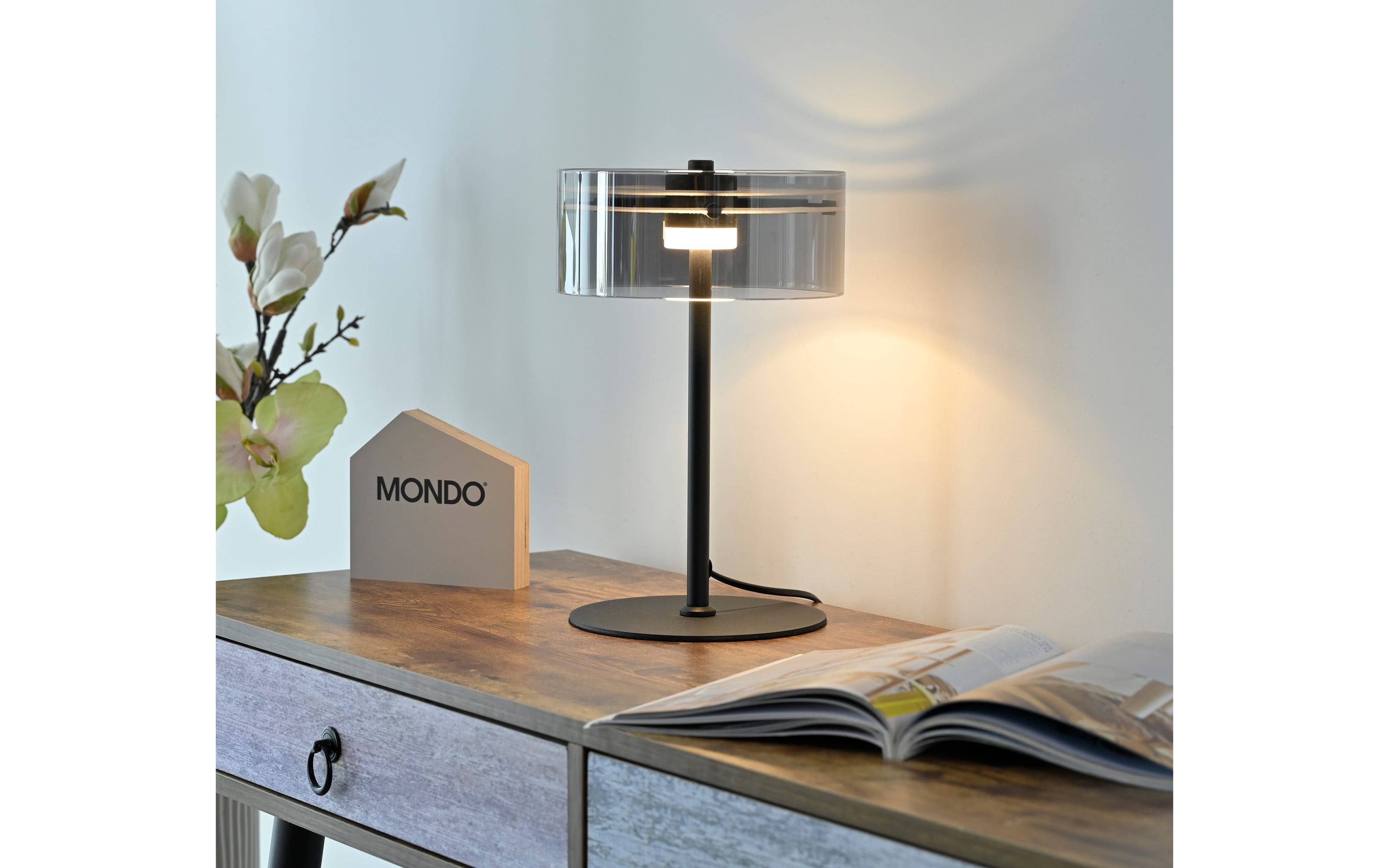 LED-Tischleuchte Mondo Karena, schwarz, inkl. Dimmfunktion