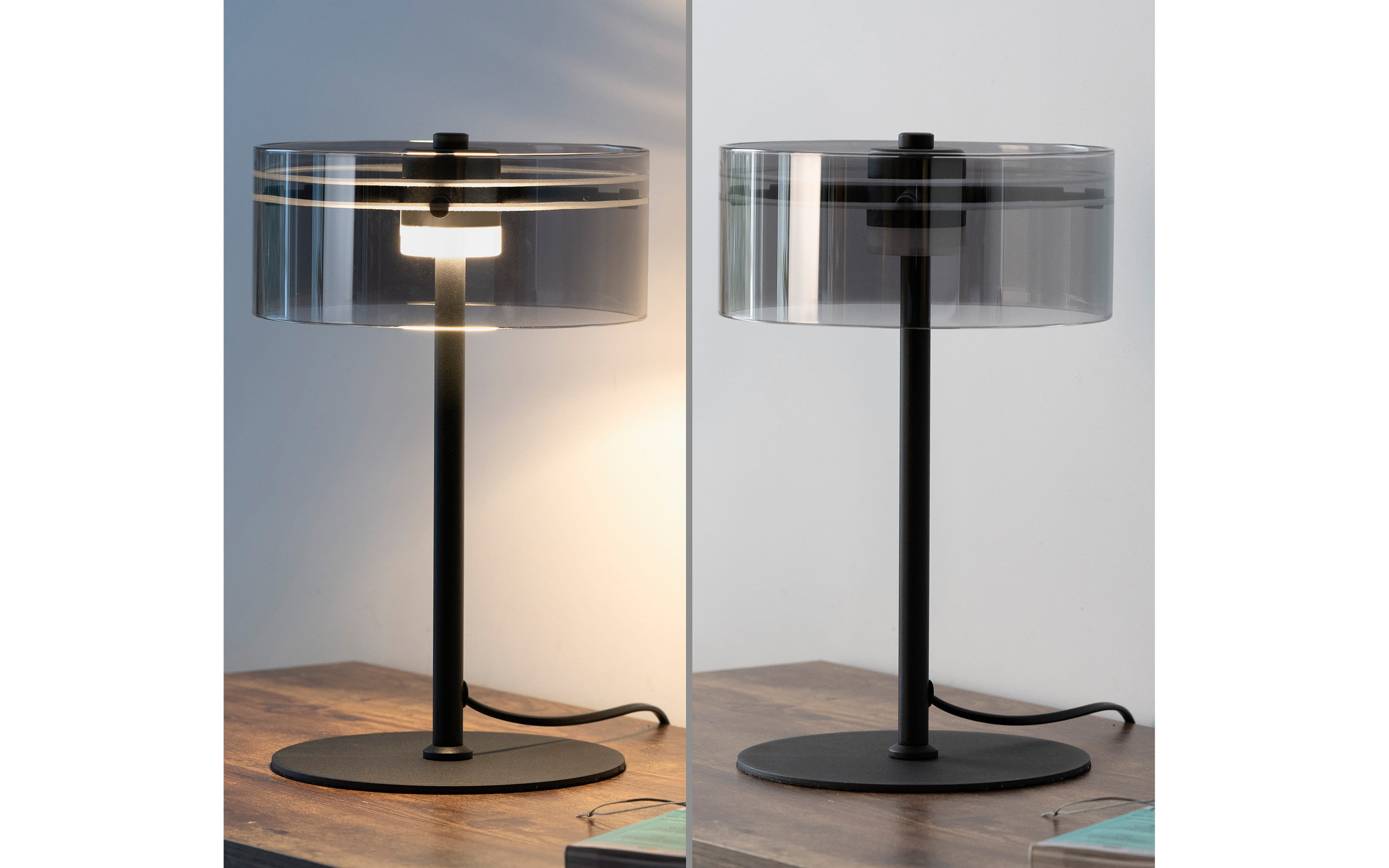 LED-Tischleuchte Mondo Karena, schwarz, inkl. Dimmfunktion