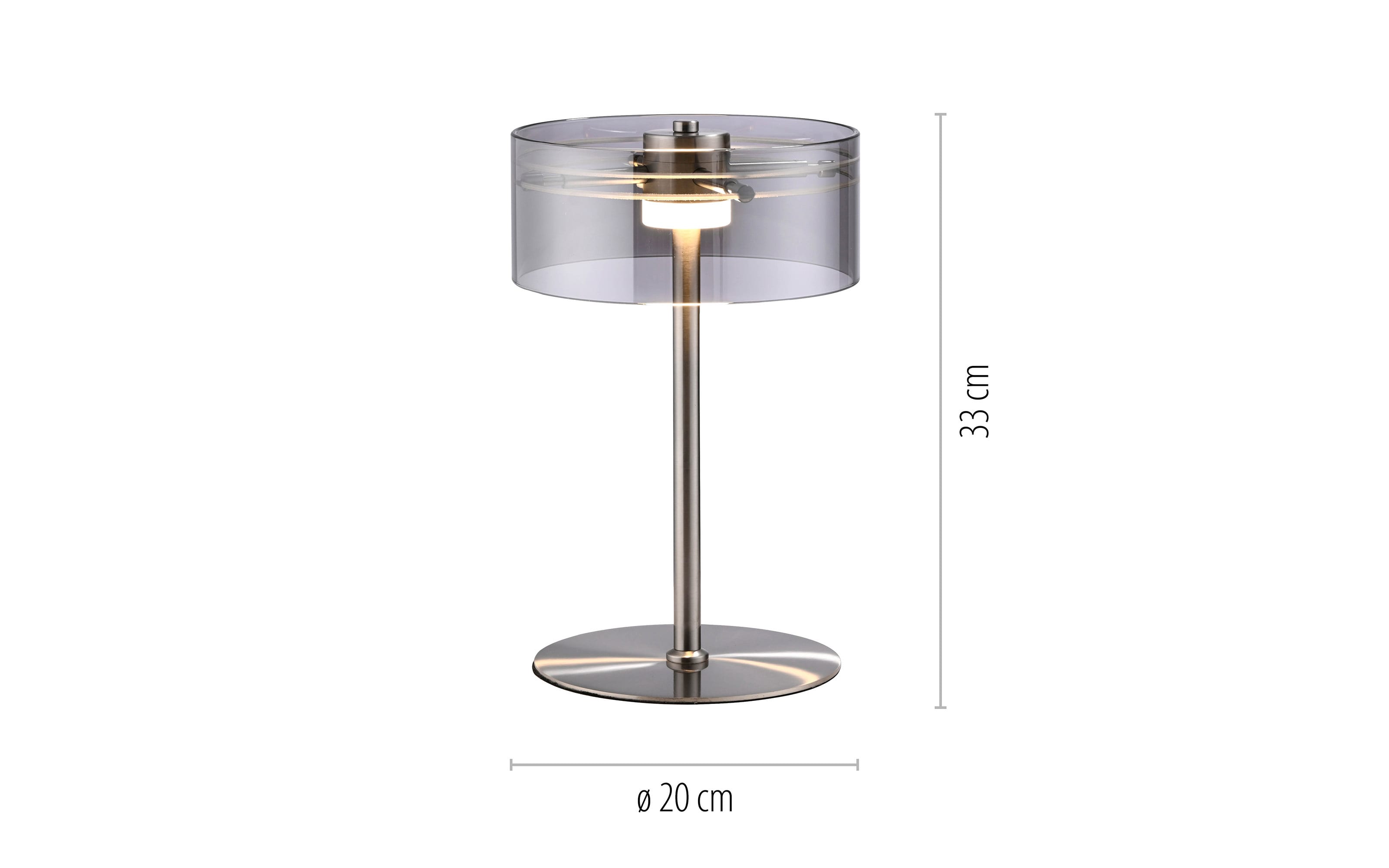 LED-Tischleuchte Mondo Karena, stahlfarbig, inkl. Dimmfunktion