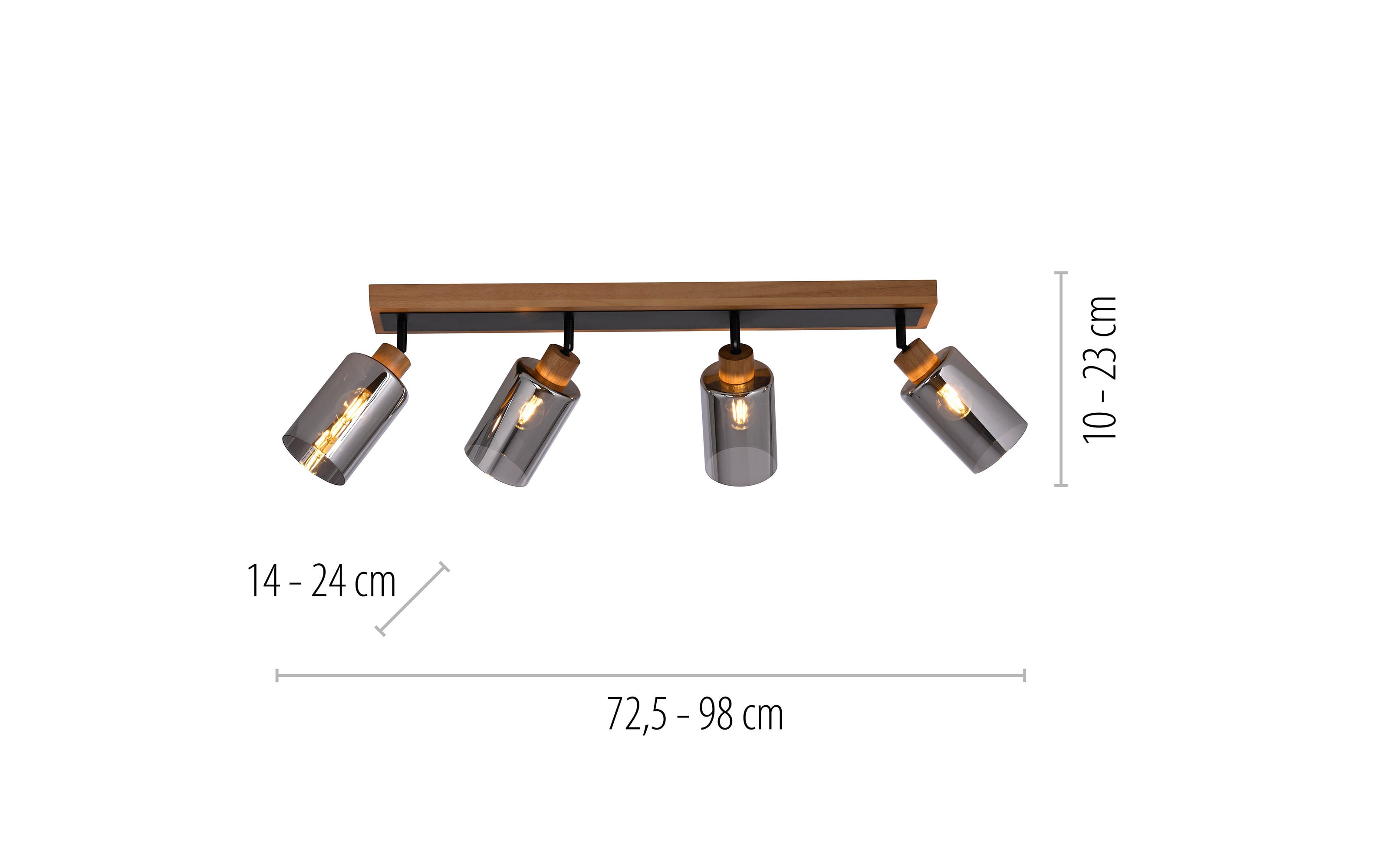Deckenleuchte Monika, holz, 4-flammig