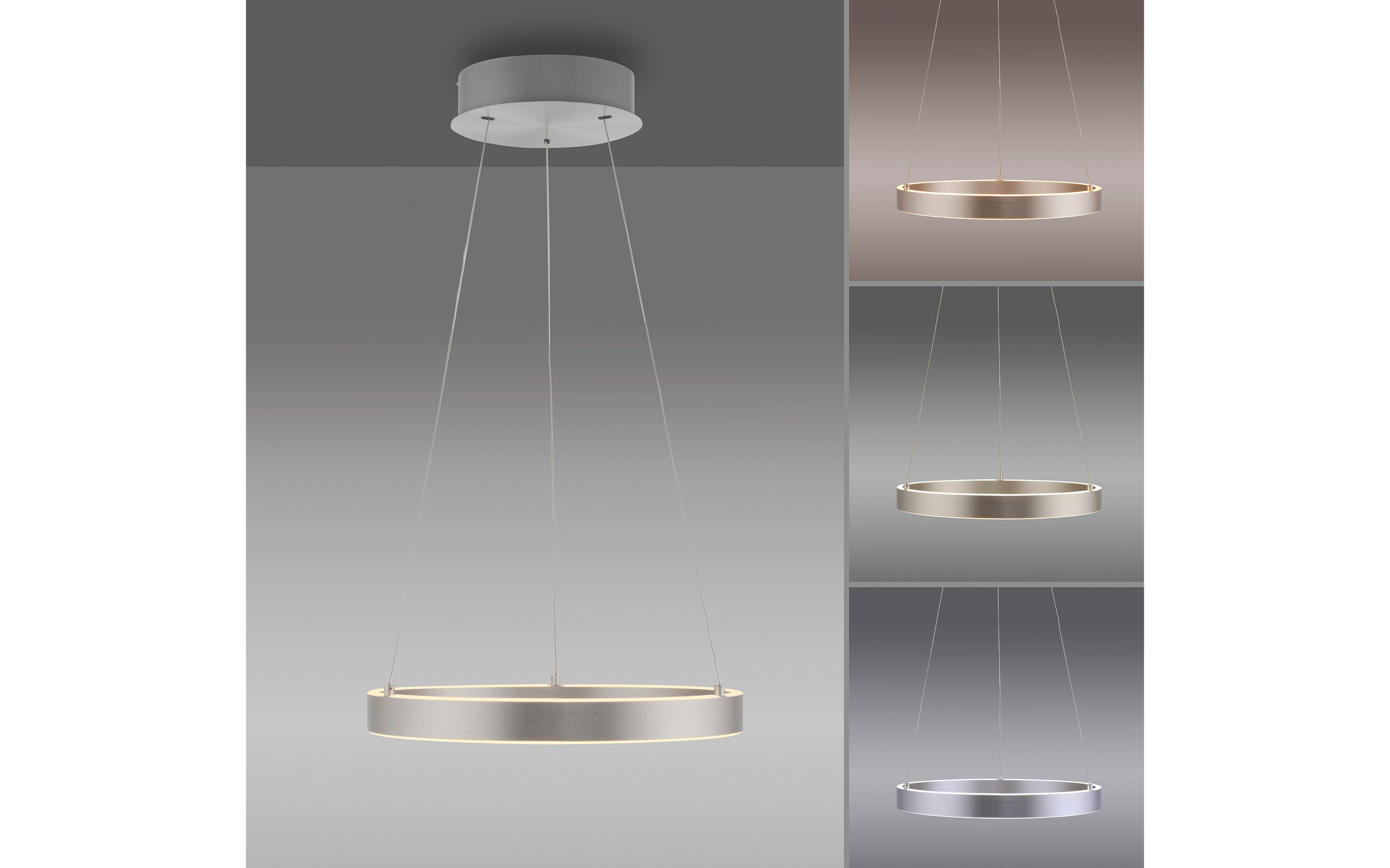 LED-Pendelleuchte Anillo, stahl, inkl. CCT und Memoryfunktion