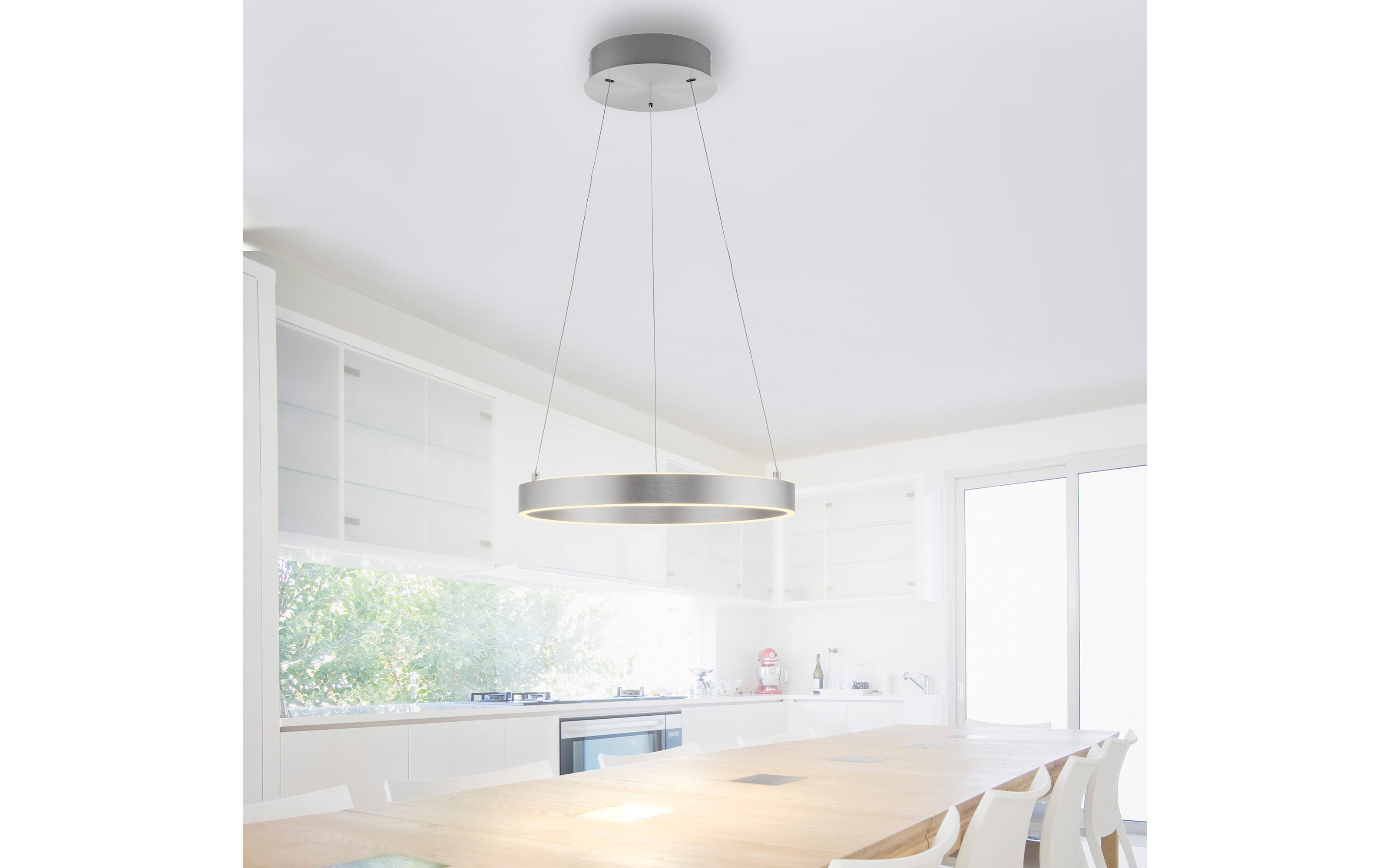 LED-Pendelleuchte Anillo, stahl, inkl. CCT und Memoryfunktion