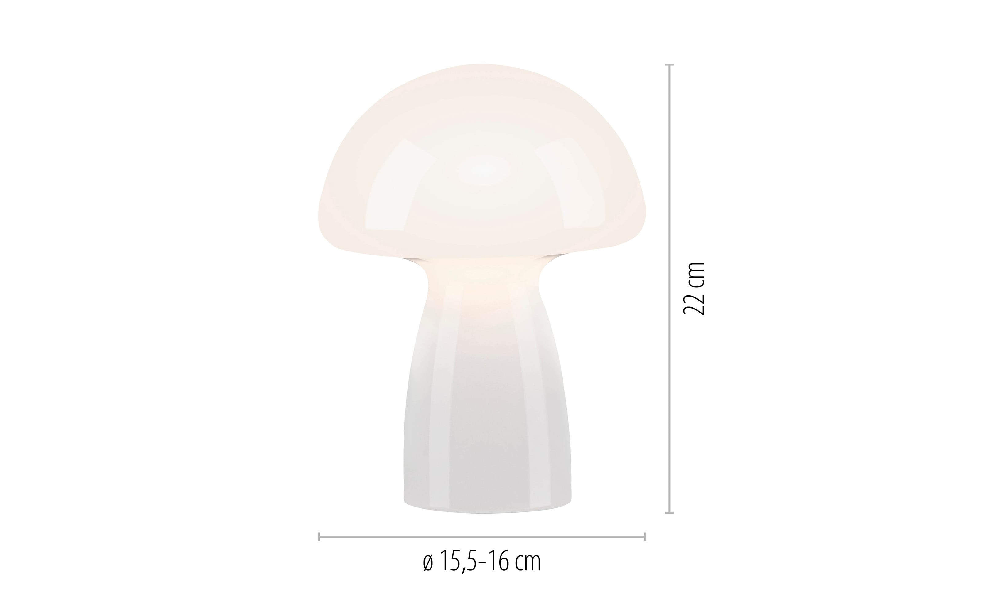Tischleuchte Fungo, weiß, 15,5 cm