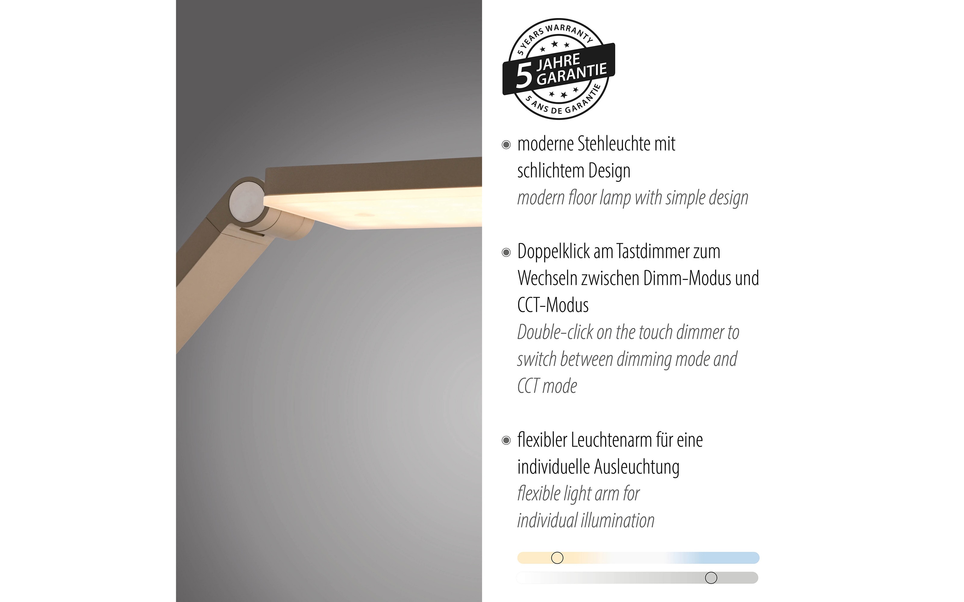 LED-Stehleuchte Samsky, bronze, inkl. CCT Funktion