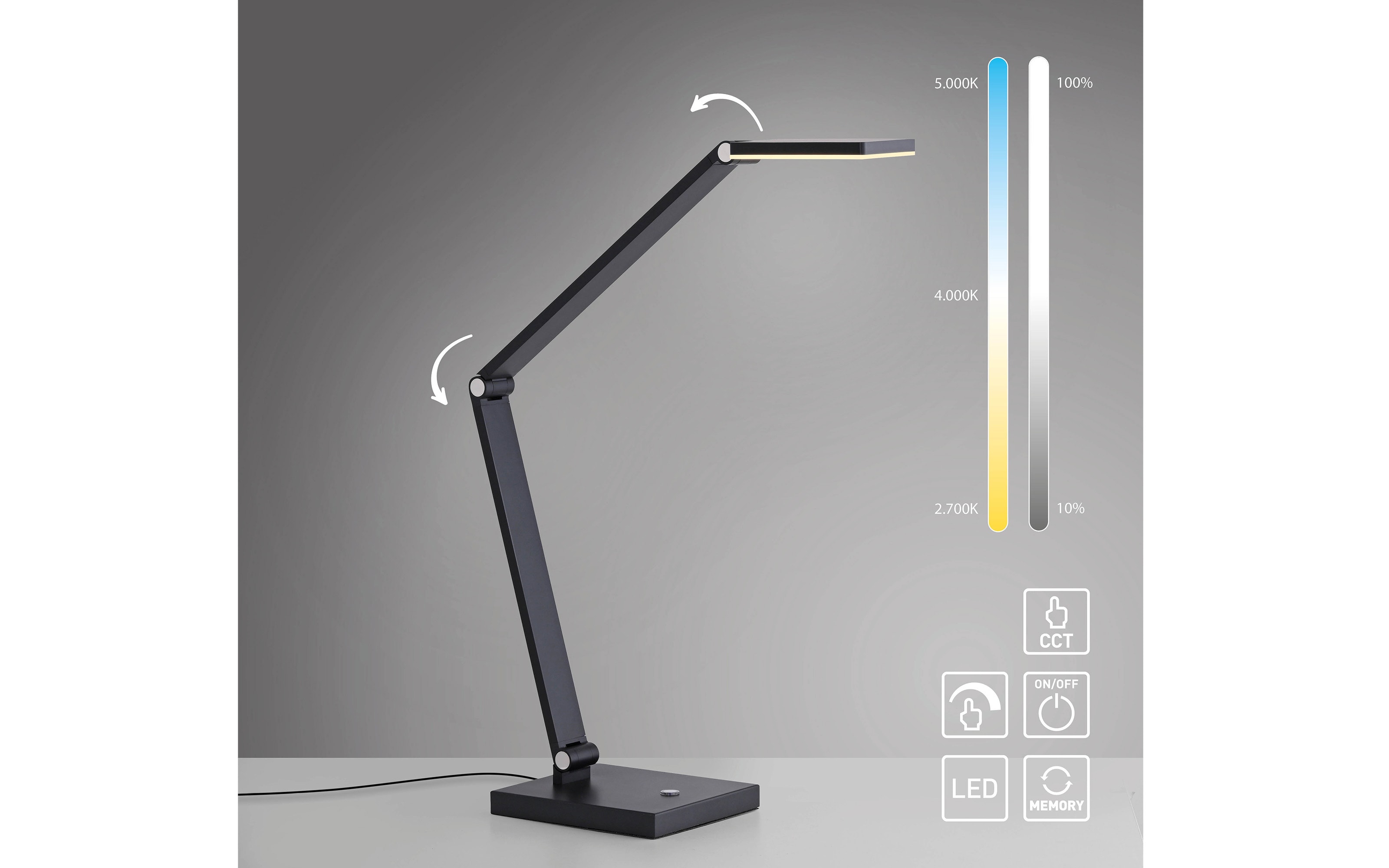 LED-Tischleuchte  Samsky, grau, inkl. CCT Funktion