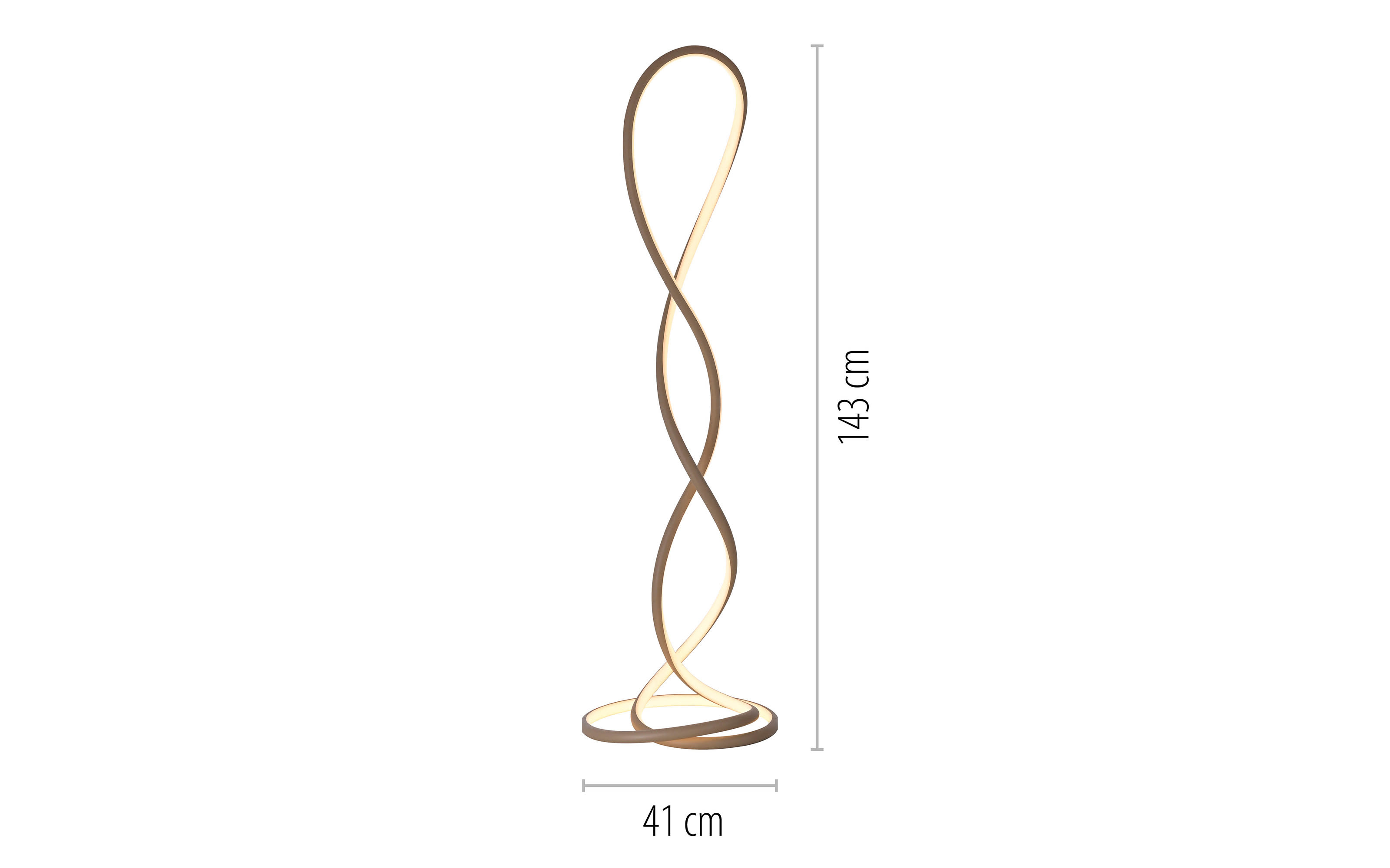 Stehleuchte Twist, sandfarbig, inkl. Dimmfunktion