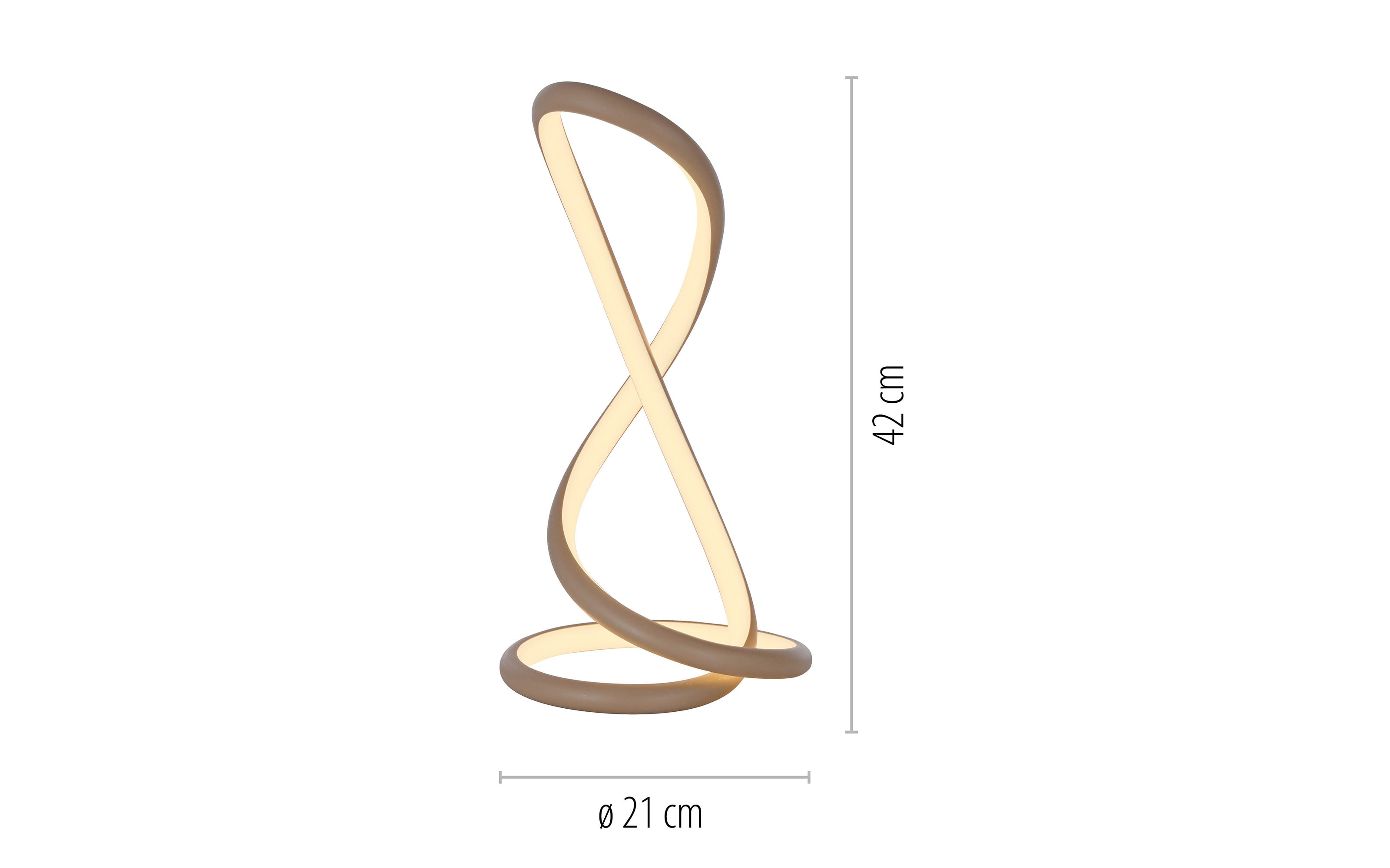 Tischleuchte Twist, sandfarbig, inkl. Dimmfunktion