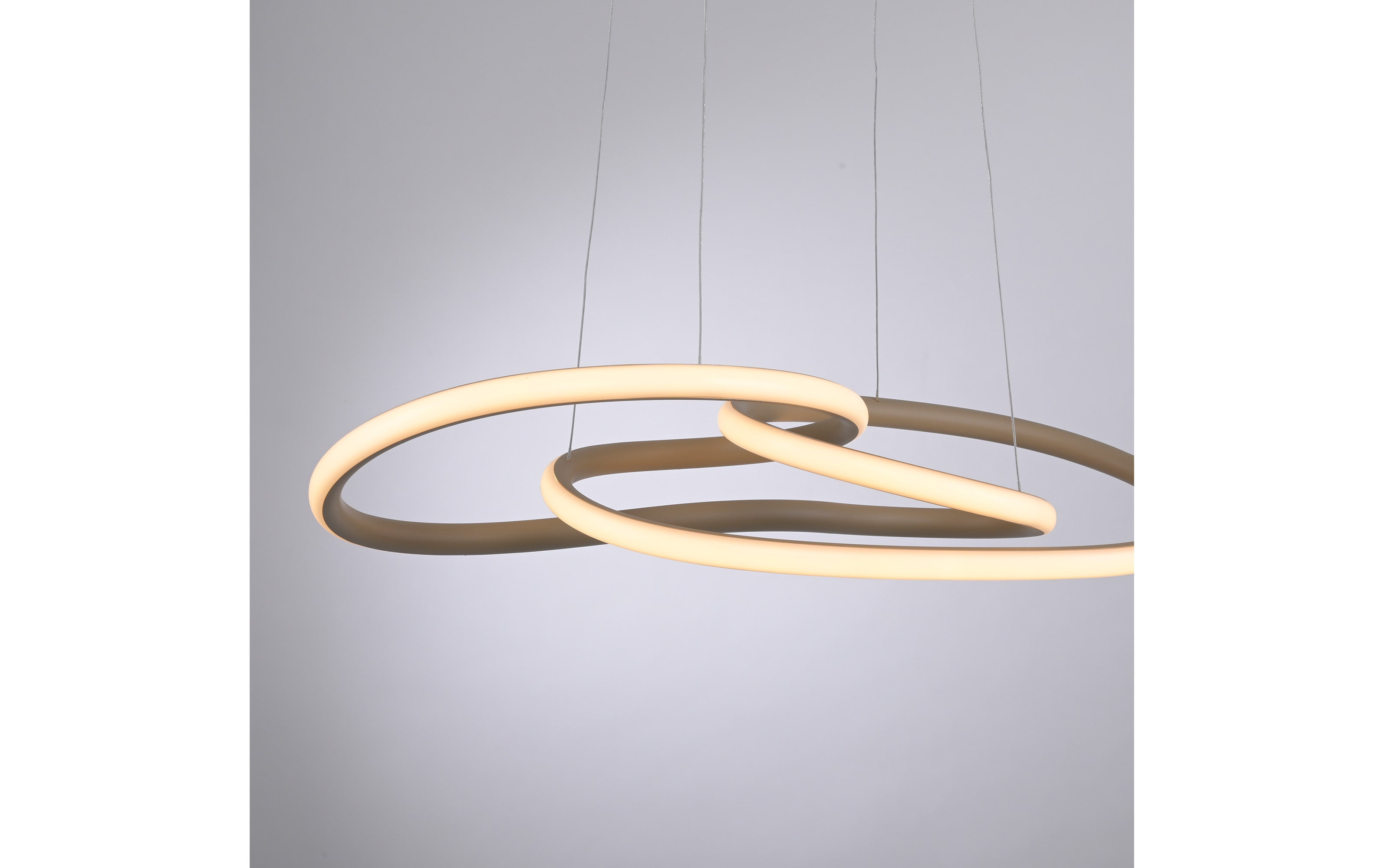 LED-Pendelleuchte Twist, sandfarbig, inkl. Memoryfunktion