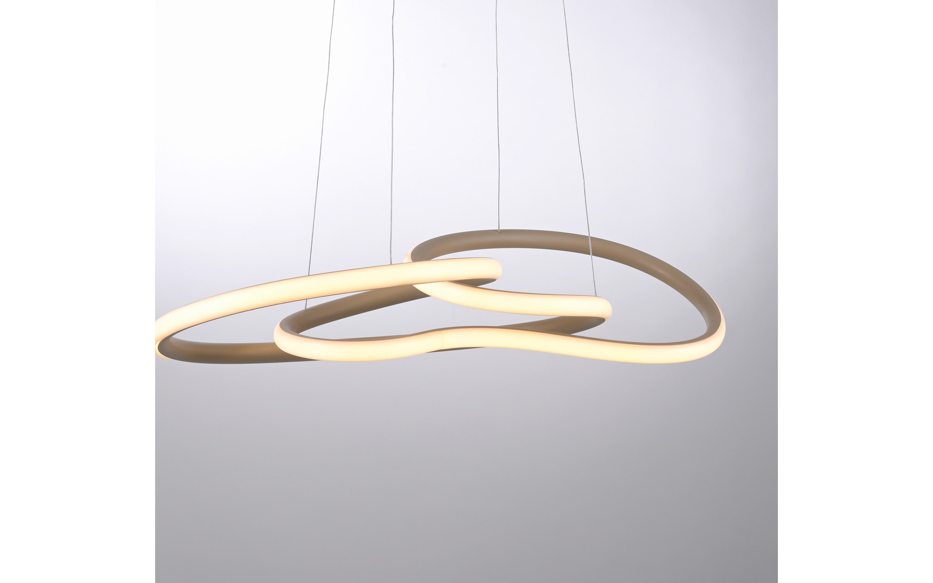 LED-Pendelleuchte Twist, sandfarbig, inkl. Memoryfunktion