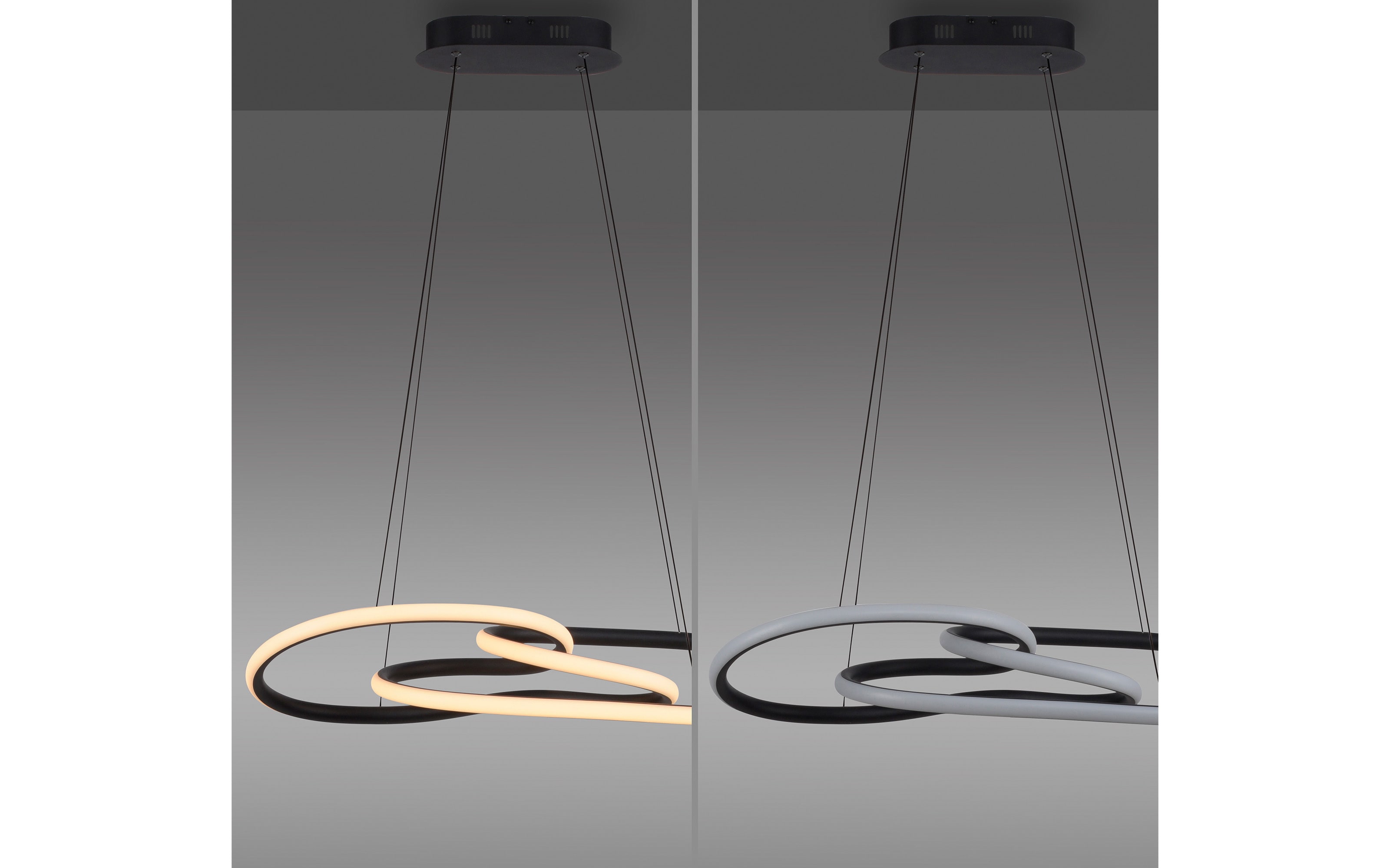 LED-Pendelleuchte Twist, schwarz, inkl. Memoryfunktion