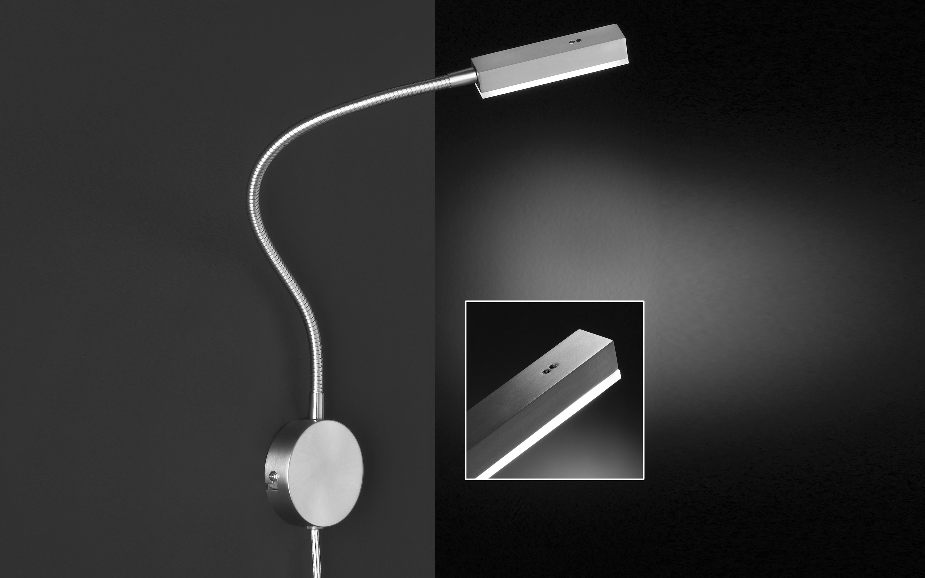 LED-Wandleuchte Raik, nickel matt, 59 cm