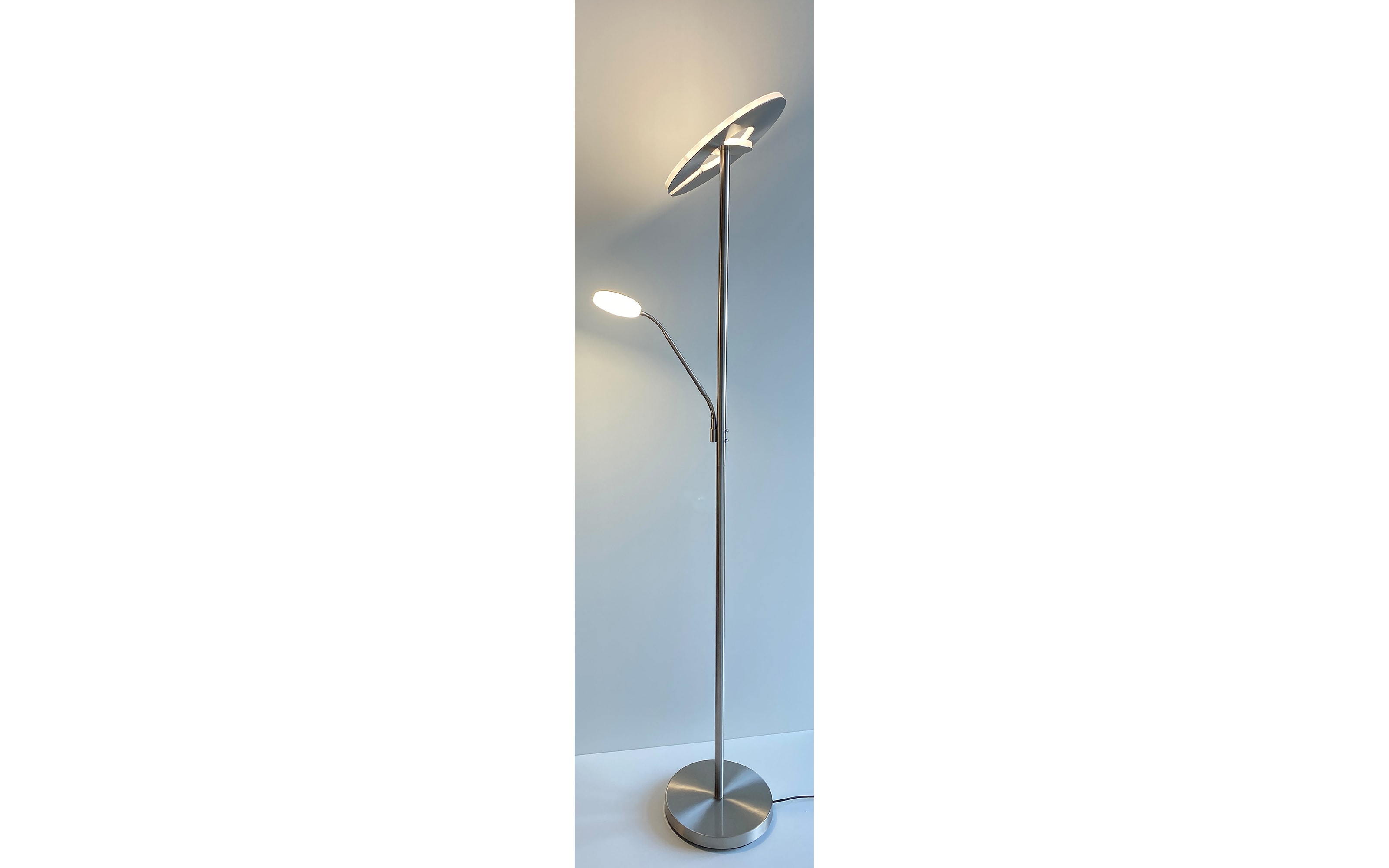 LED-Standleuchte Dent CCT, nickel matt, 180 cm