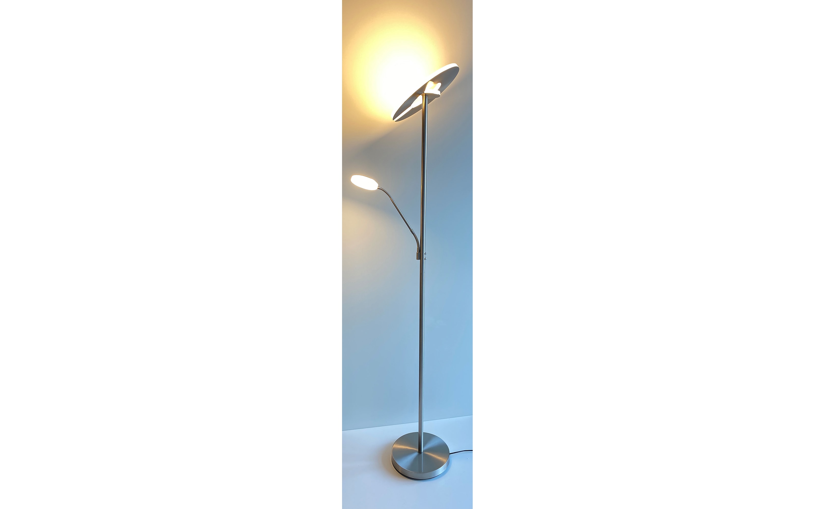 LED-Standleuchte Dent CCT, nickel matt, 180 cm