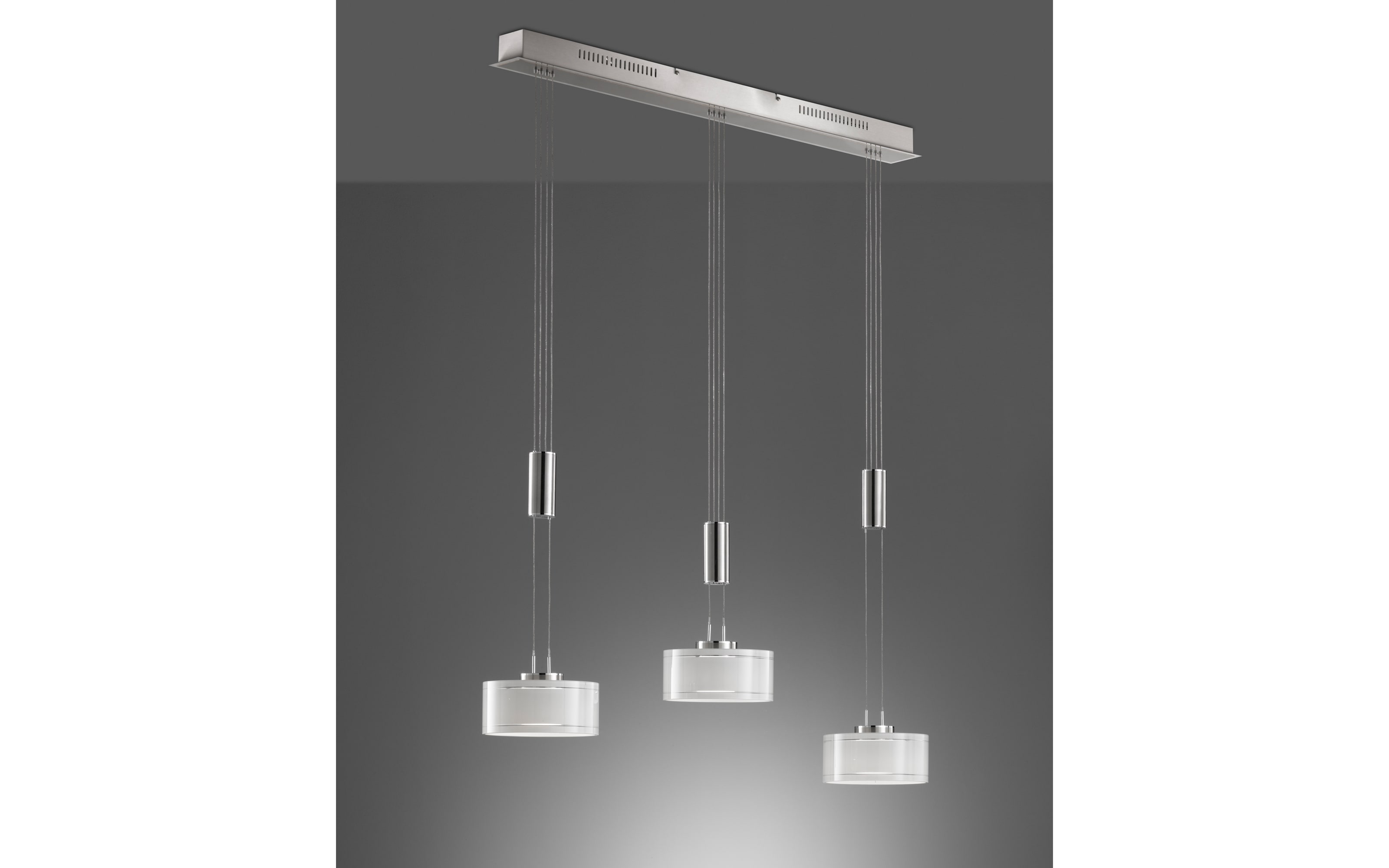 LED-Pendelleuchte Lavin, nickel matt/opal, 3-flammig