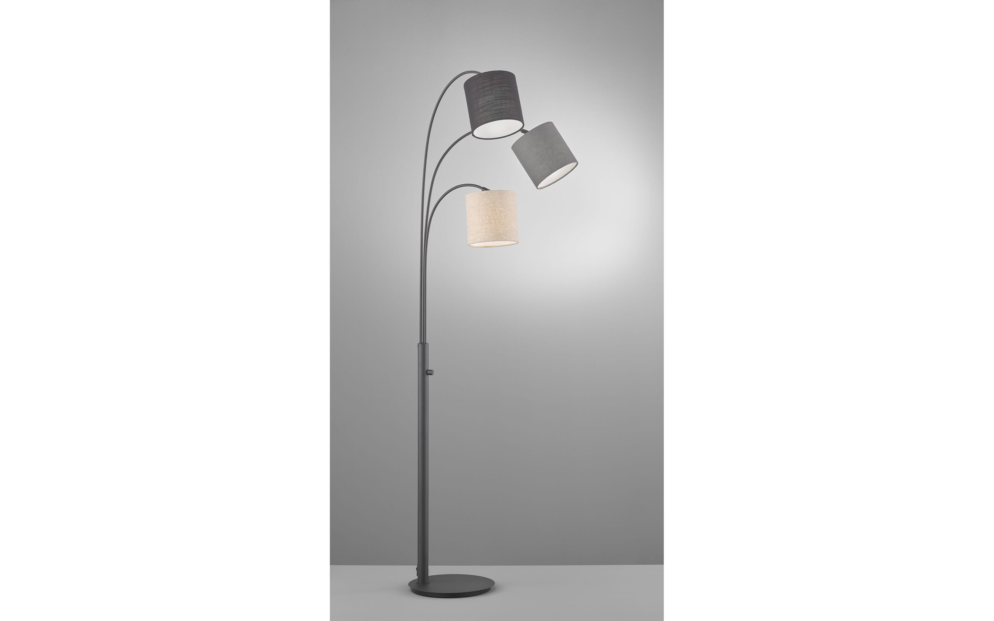 Standleuchte Shade, schwarz/sand/grau, 186 cm