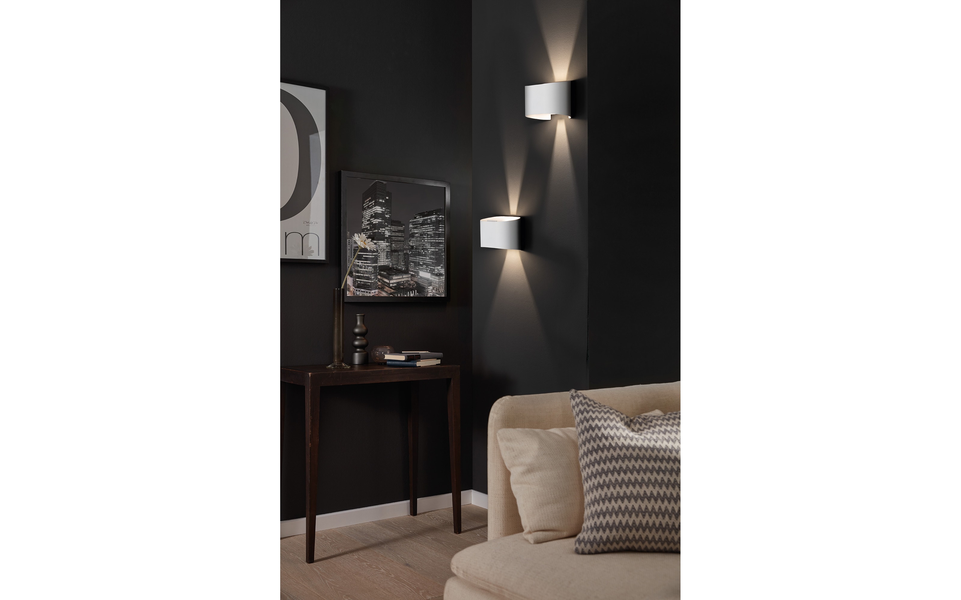 LED-Wandleuchte Wall IP44, weiß matt, 18 cm