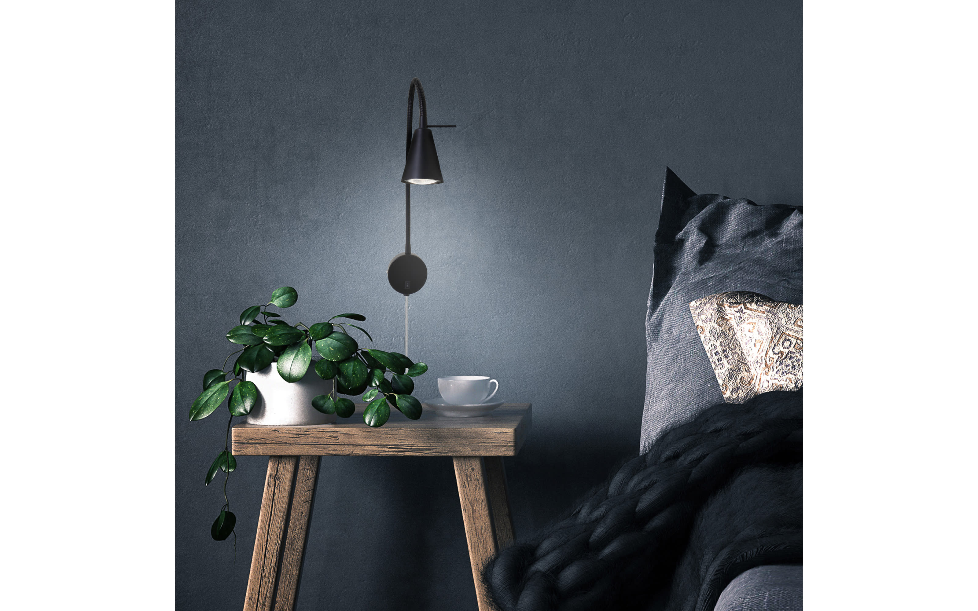 LED-Wandleuchte Comfort Light, schwarz, 45 cm