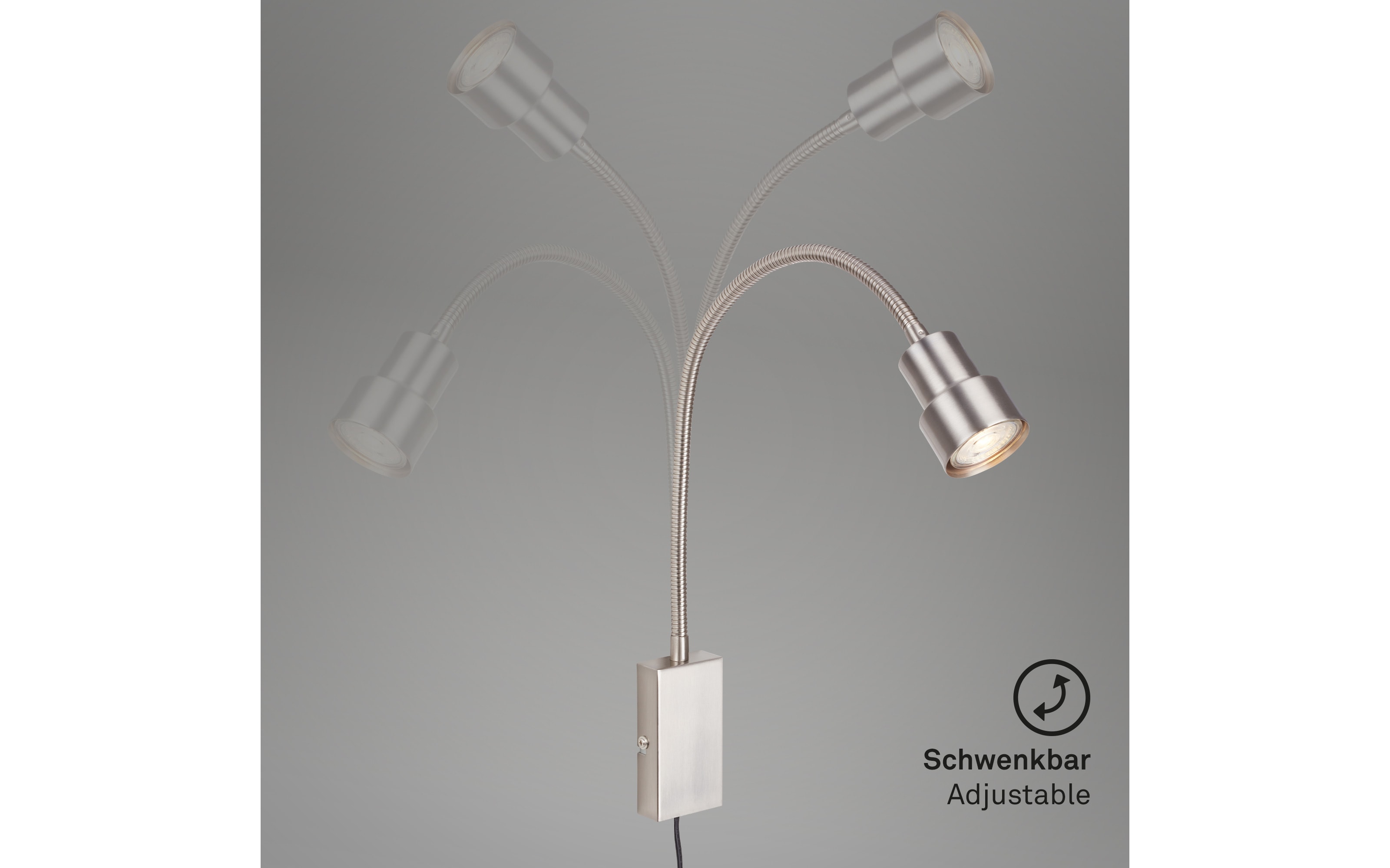 LED-Wandleuchte Tusi, nickel matt, 69 cm