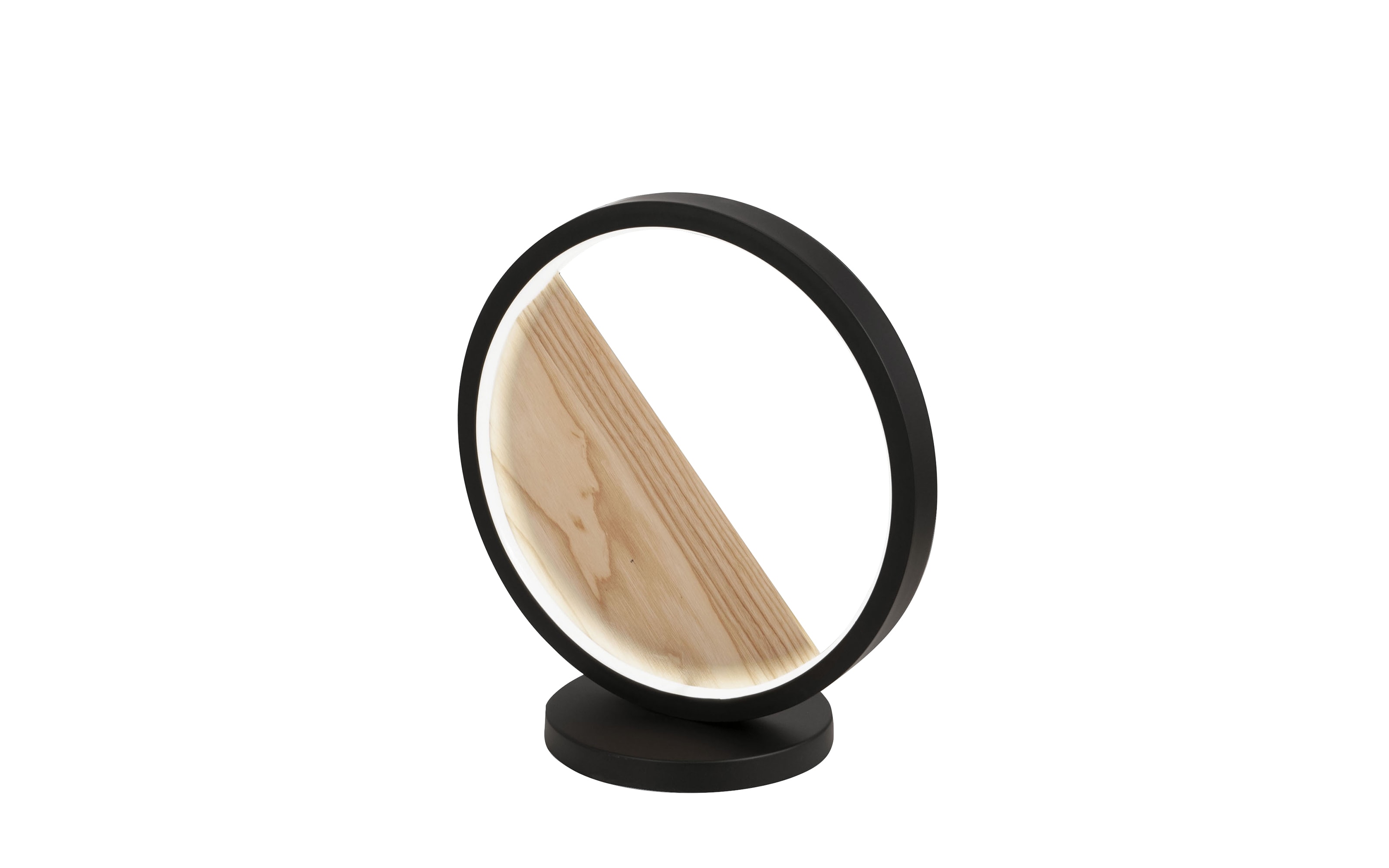 LED-Tischleuchte Pierre, schwarz/holz, 35 cm