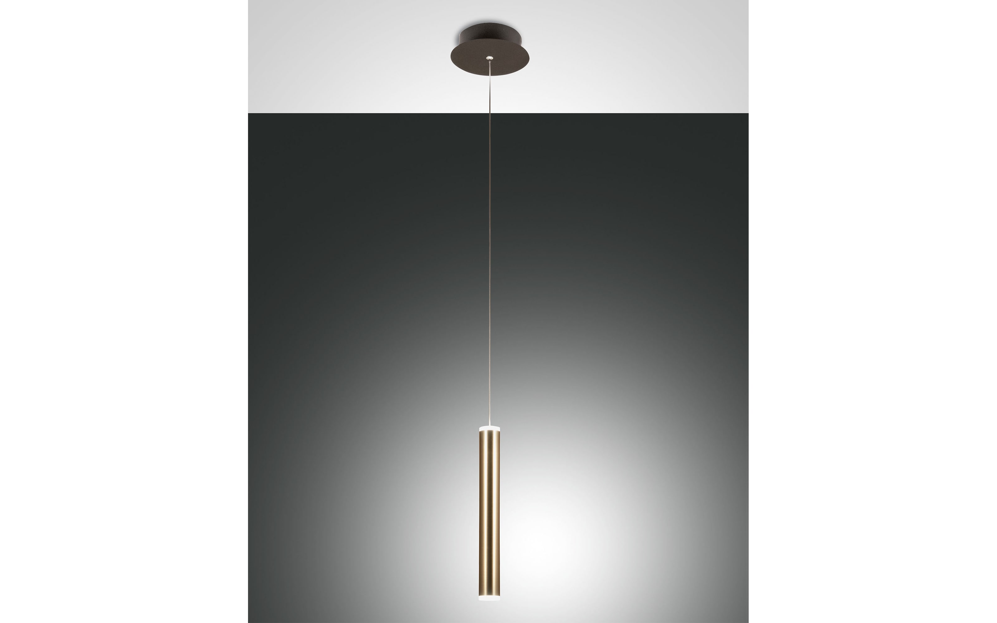 LED-Pendelleuchte Prado, schwarz/goldfarbig, 1-flammig, 16 cm