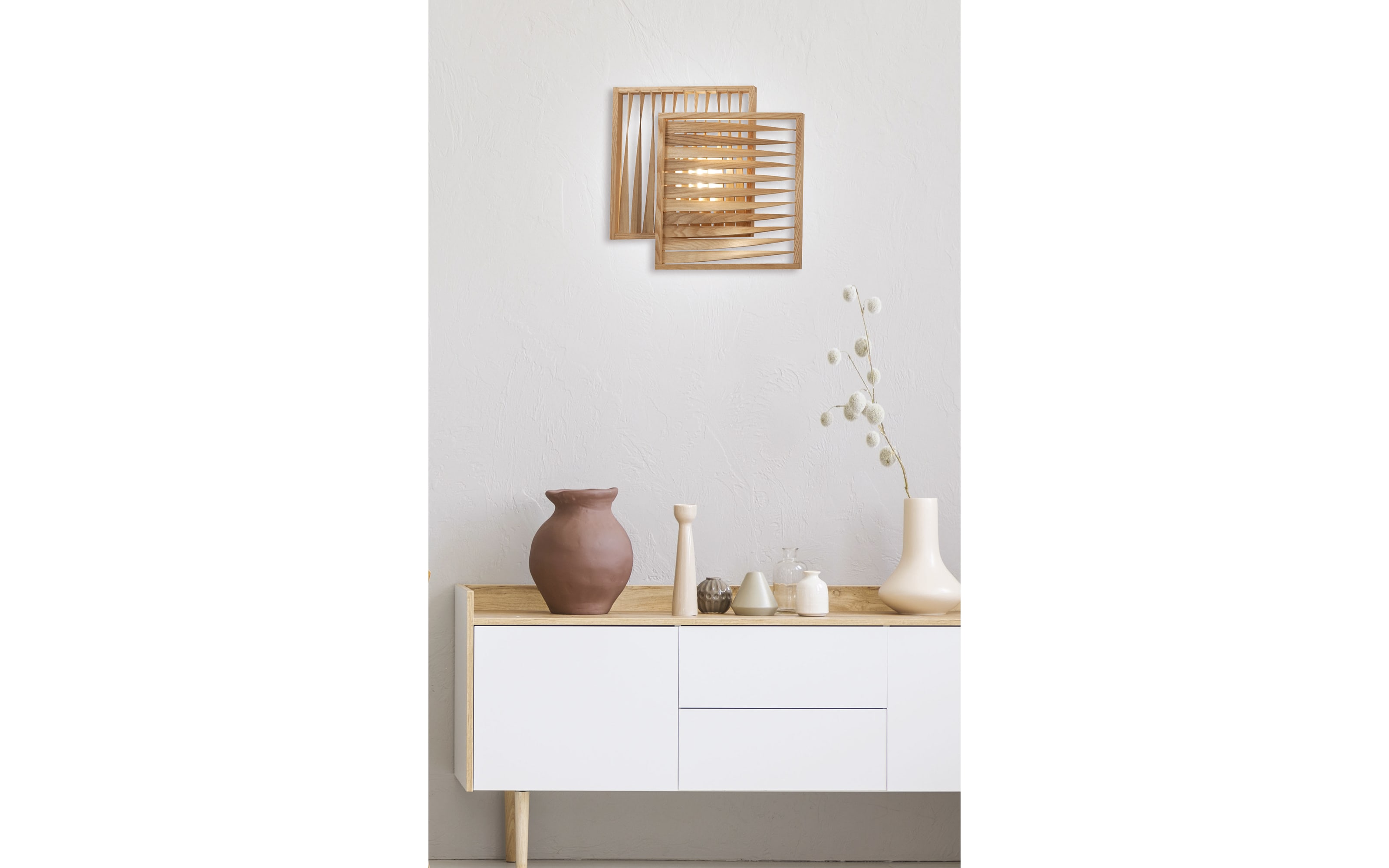 LED-Wandleuchte Loft, Eschenholz, 43 cm