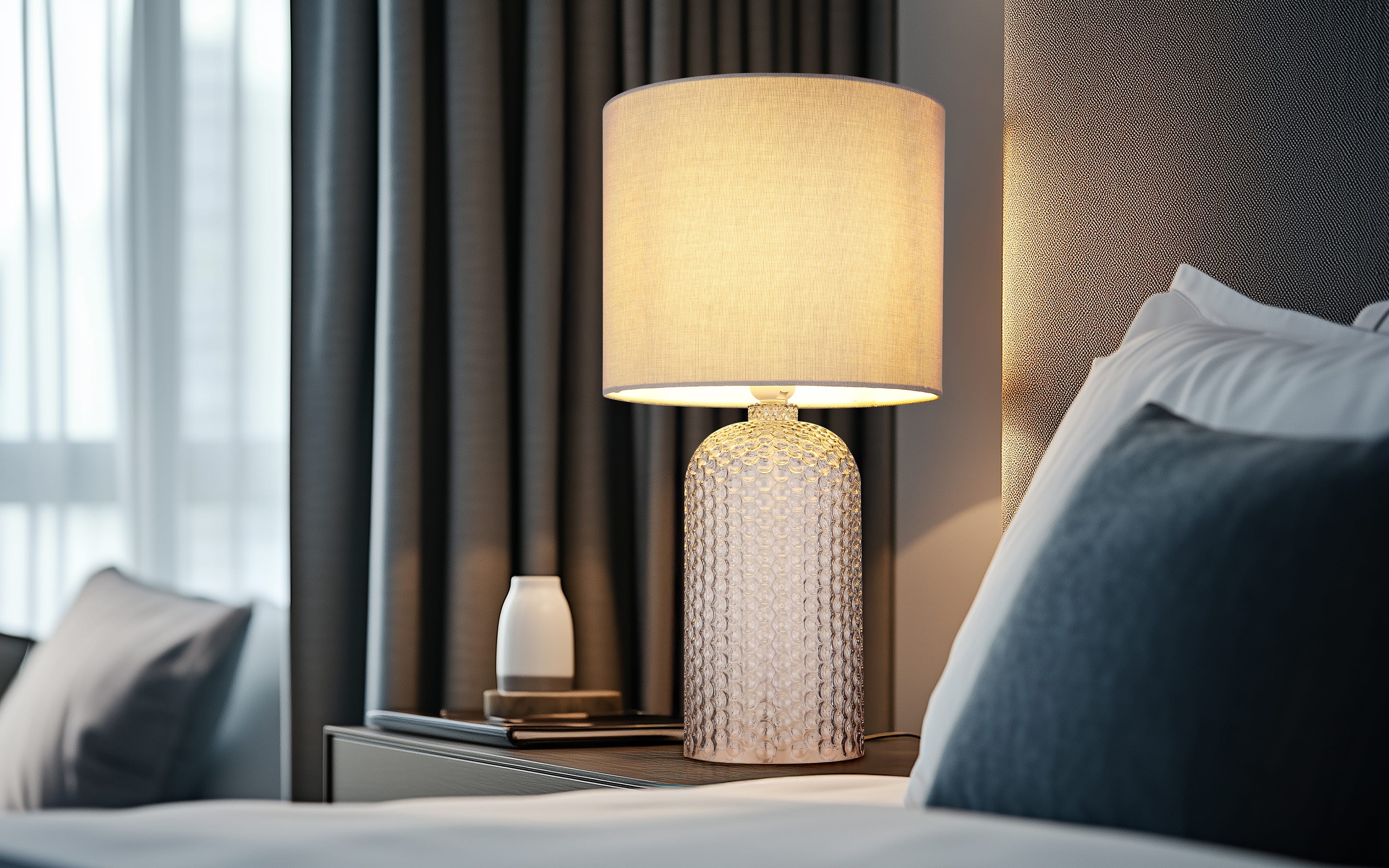 Tischleuchte Sofia, grau