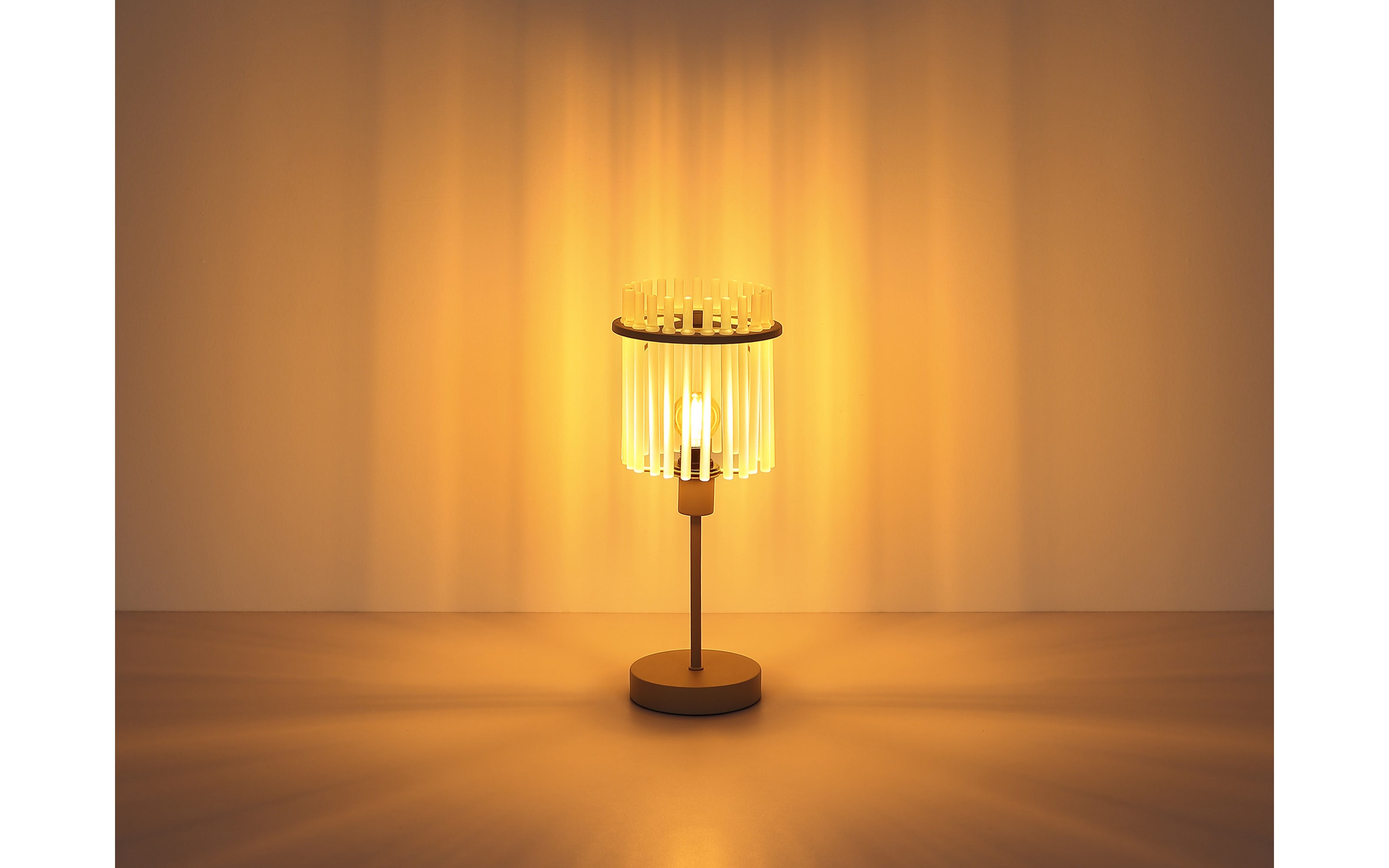 Tischleuchte Gorley, beige, 37,5 cm