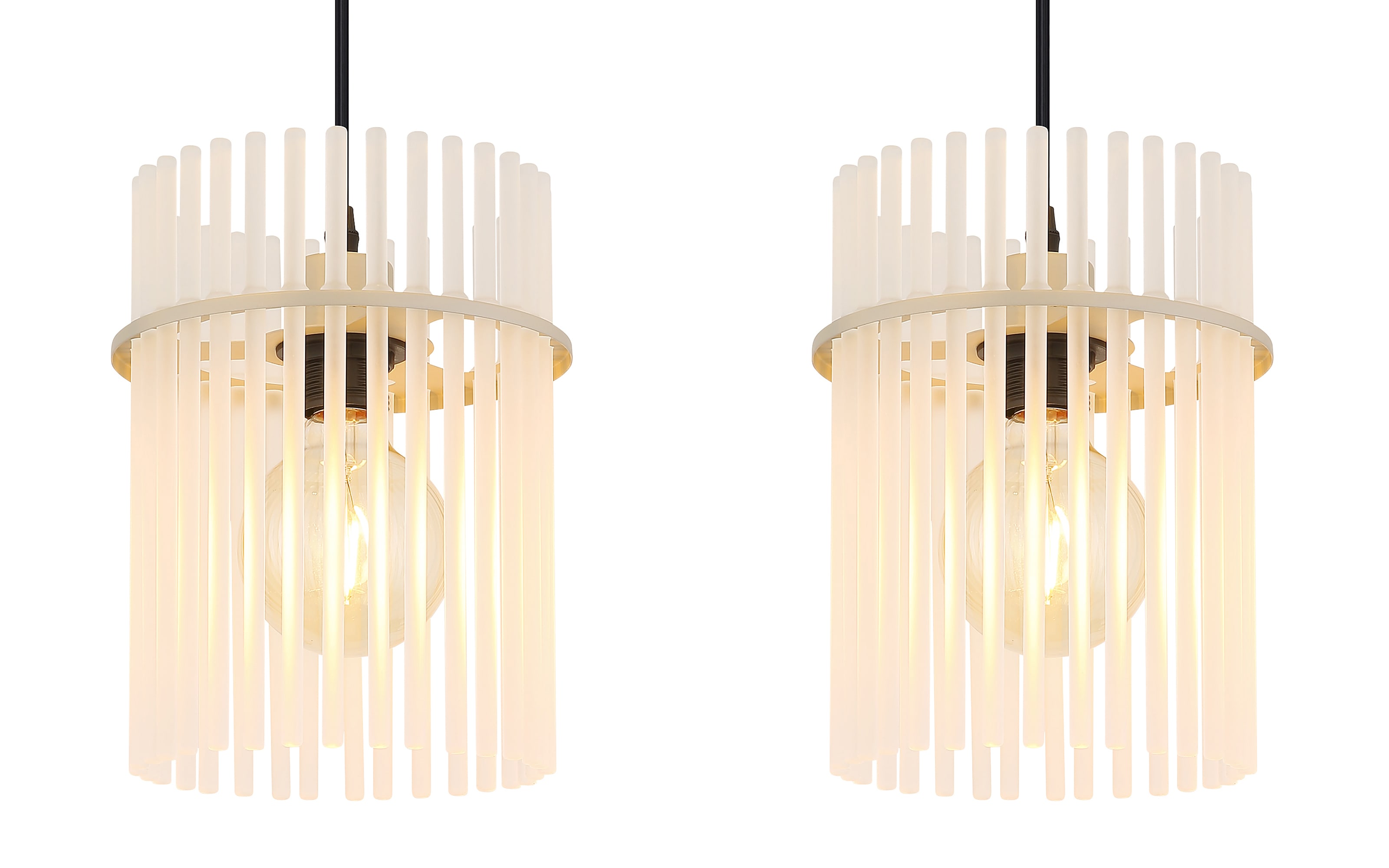 Pendelleuchte Gorley, beige, 80 cm