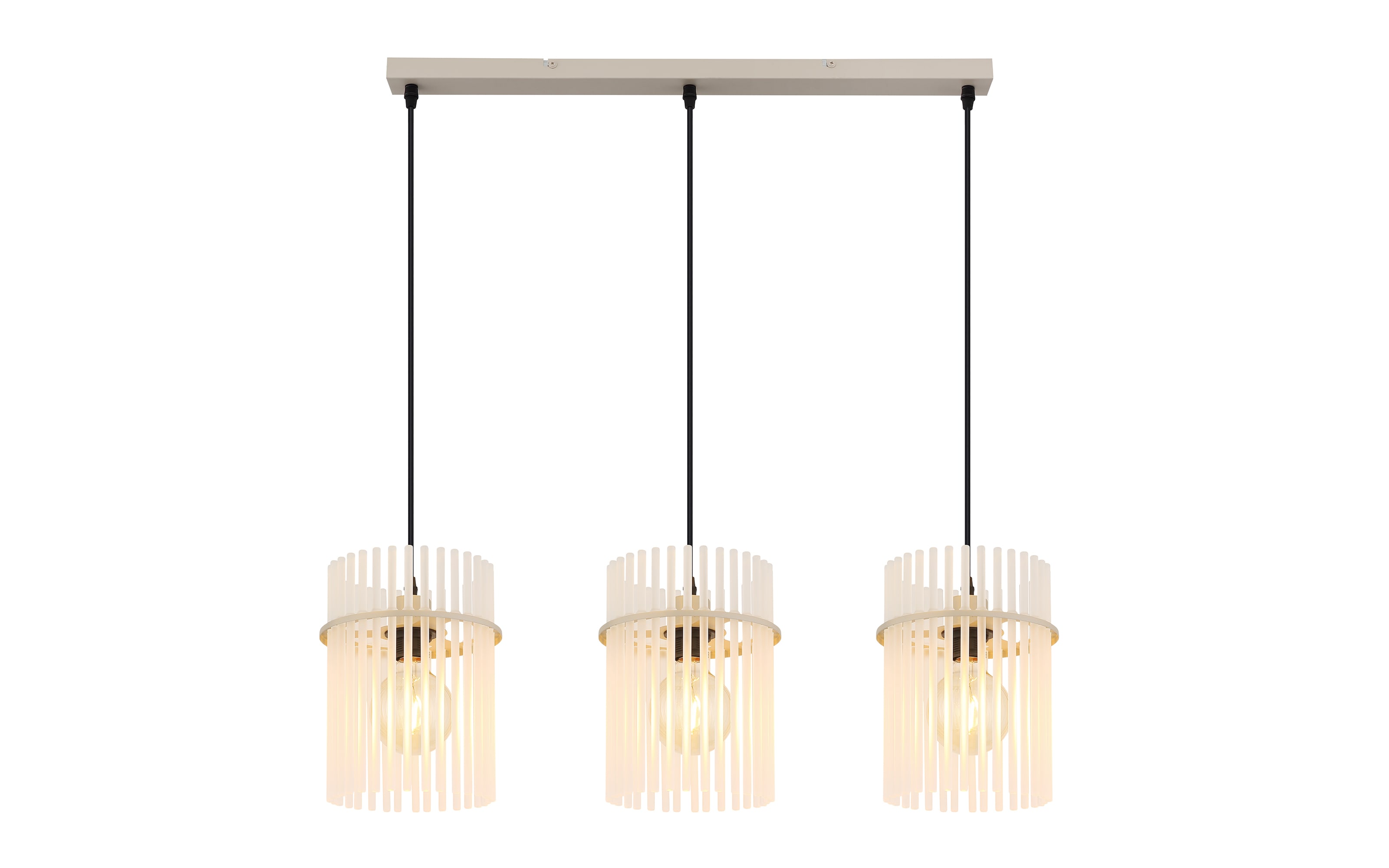 Pendelleuchte Gorley, beige, 80 cm