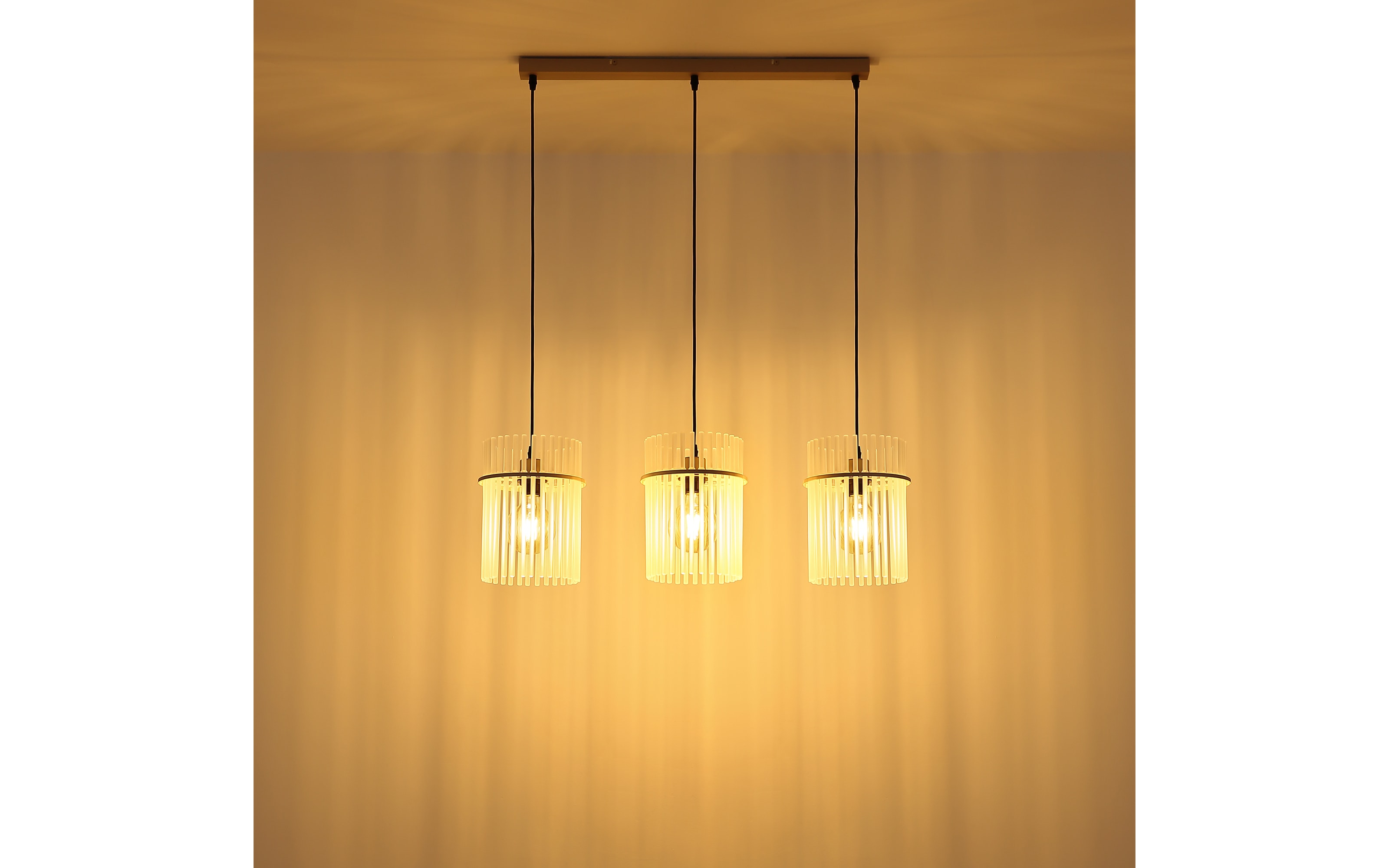 Pendelleuchte Gorley, beige, 80 cm