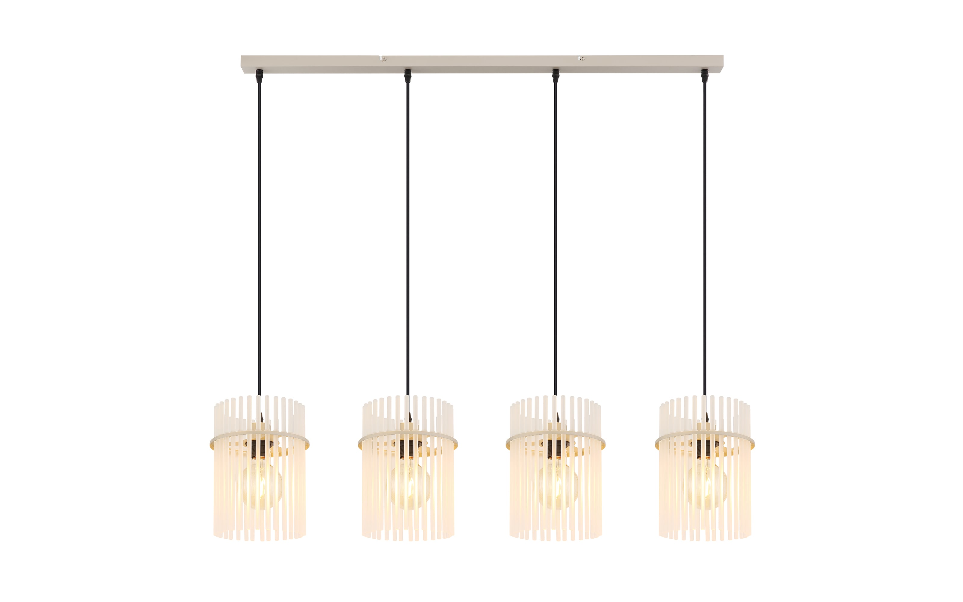 Pendelleuchte Gorley, beige, 4-flammig, 110 cm
