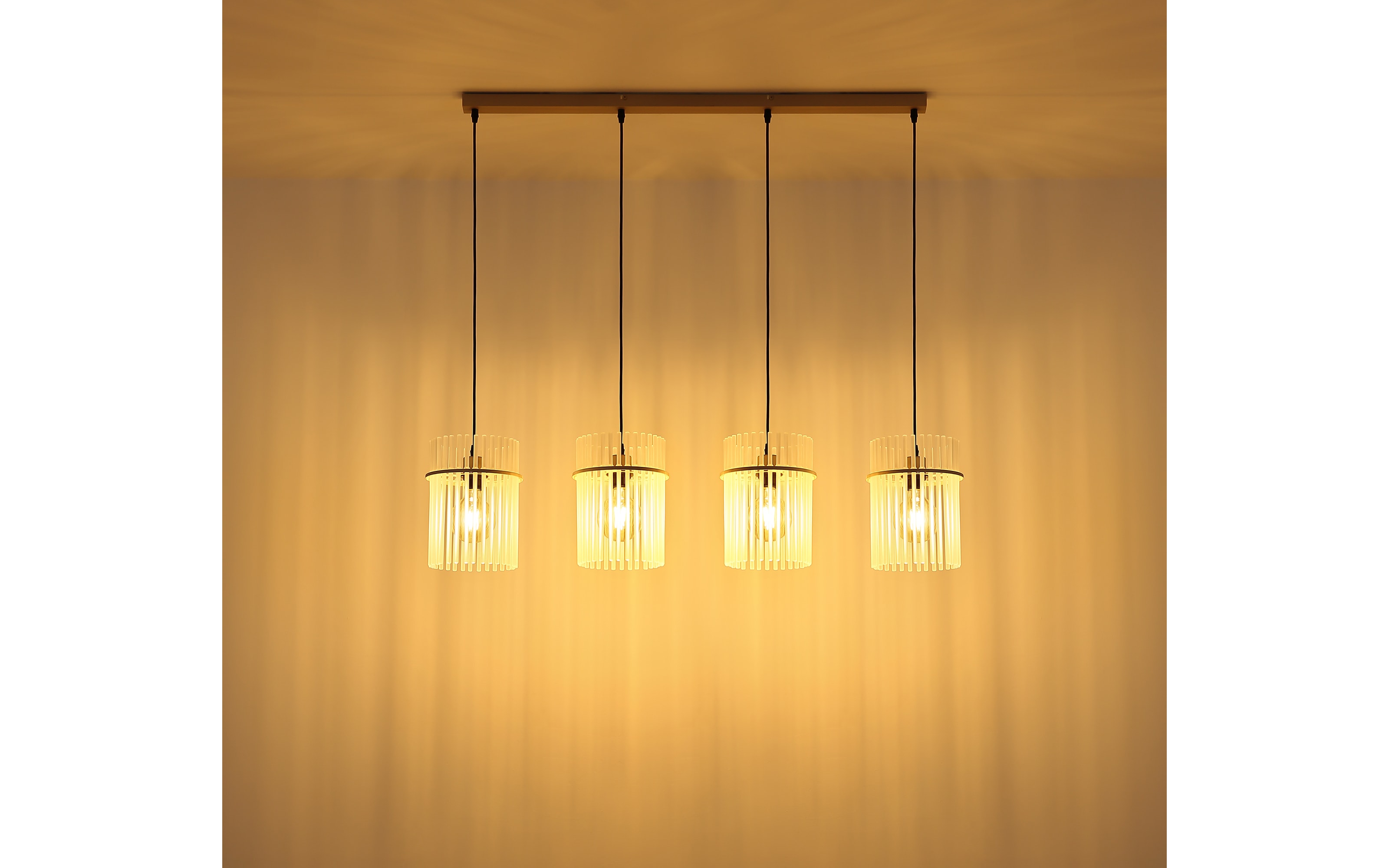 Pendelleuchte Gorley, beige, 4-flammig, 110 cm