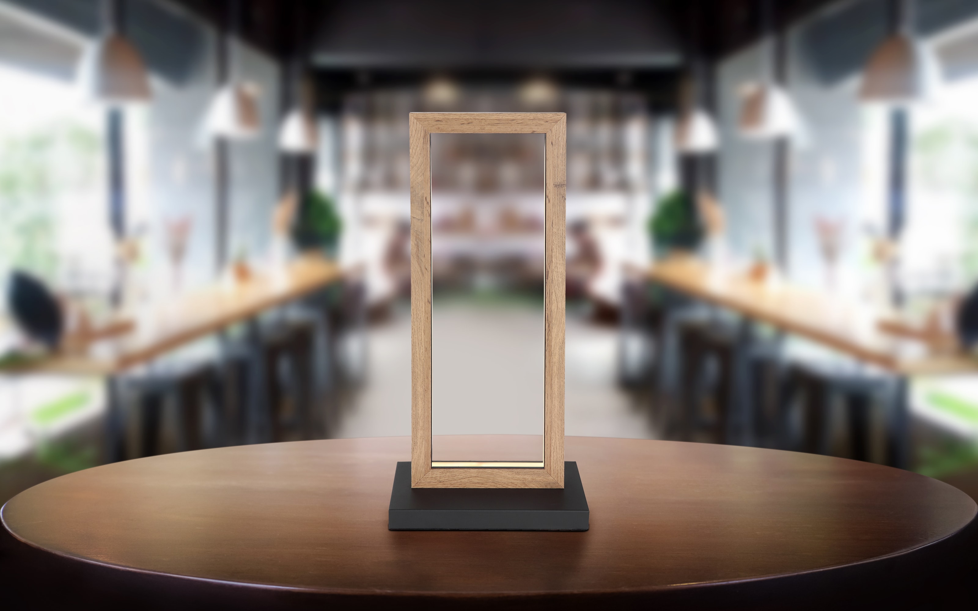 LED-Tischleuchte Mandera, holz/schwarz, 52,5 cm
