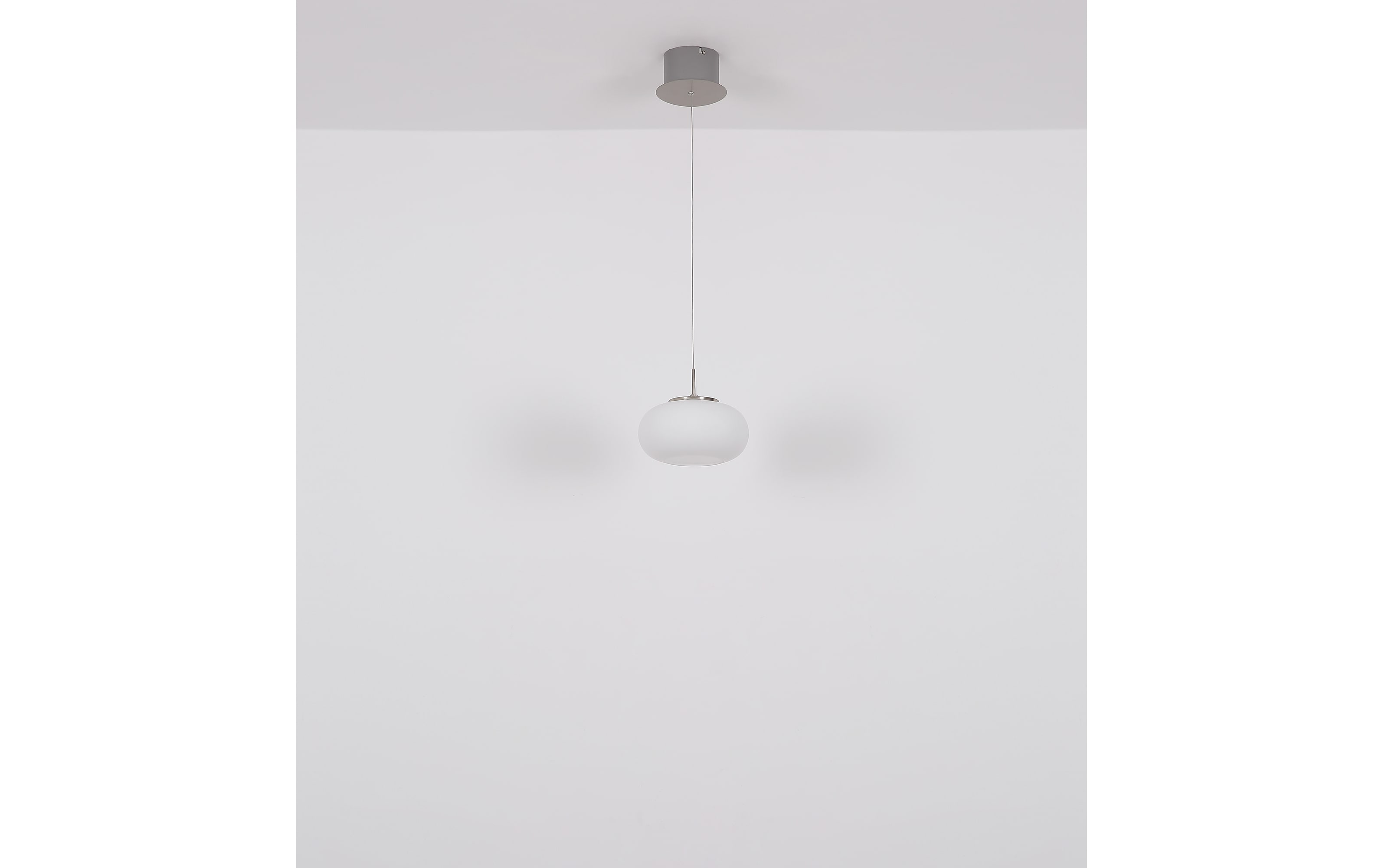 LED-Pendelleuchte Quintara, weiß/nickel, inkl. Höhenverstellung