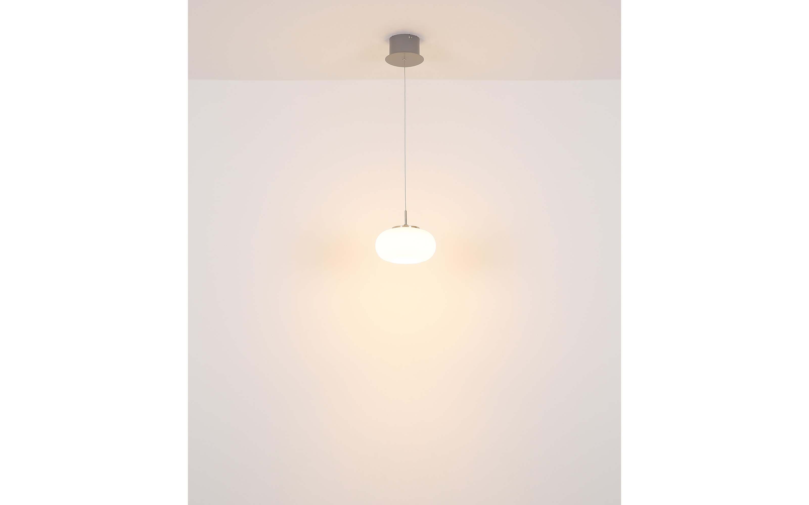 LED-Pendelleuchte Quintara, weiß/nickel, inkl. Höhenverstellung